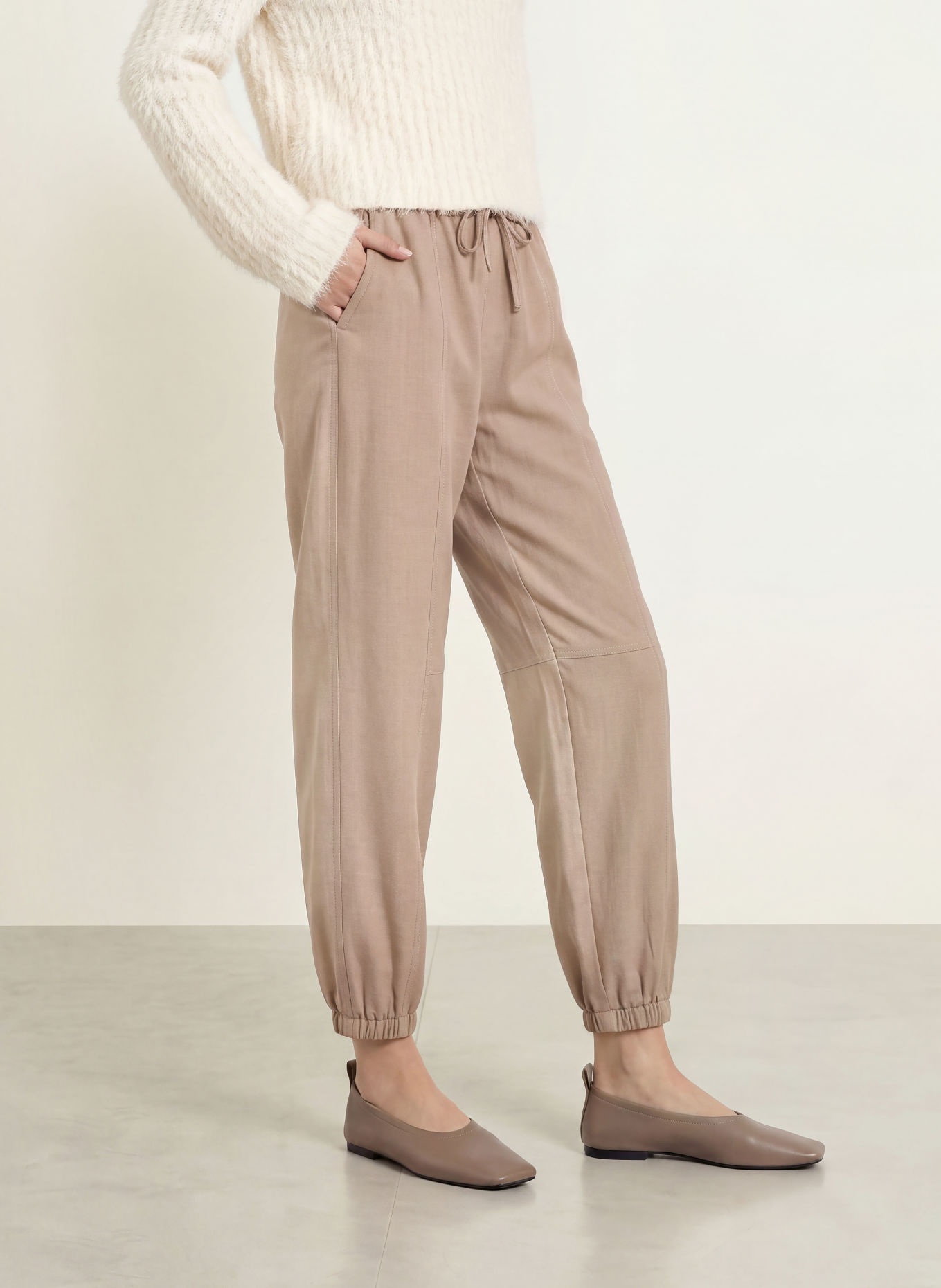 OPUS PANTS Hose MUCIA im Jogging-Stil: TAUPE