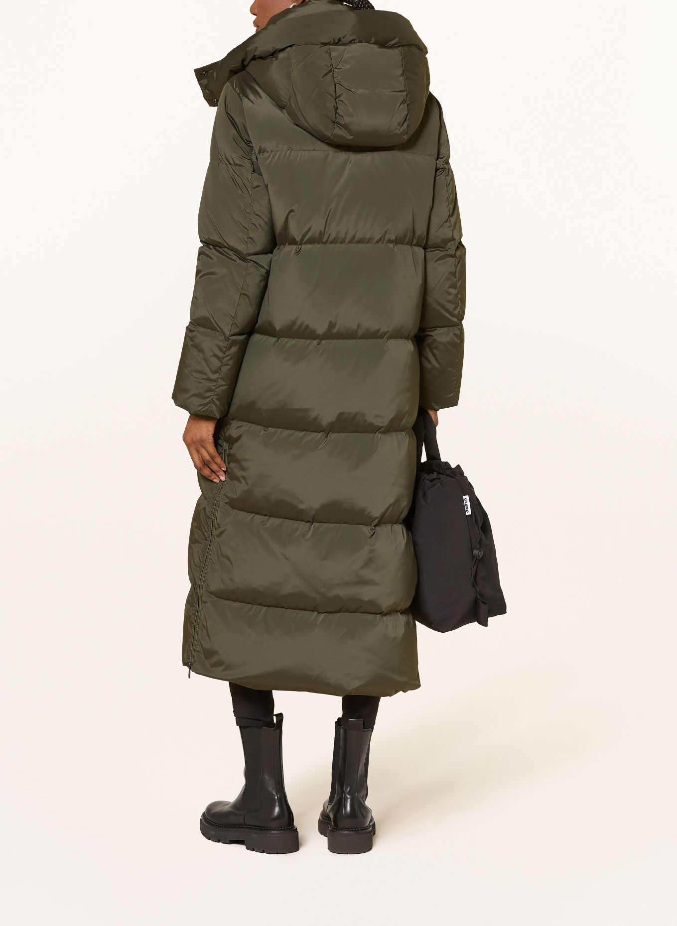 WOOLRICH Donsmantel KELLY met afneembare capuchon: DONKERGROEN