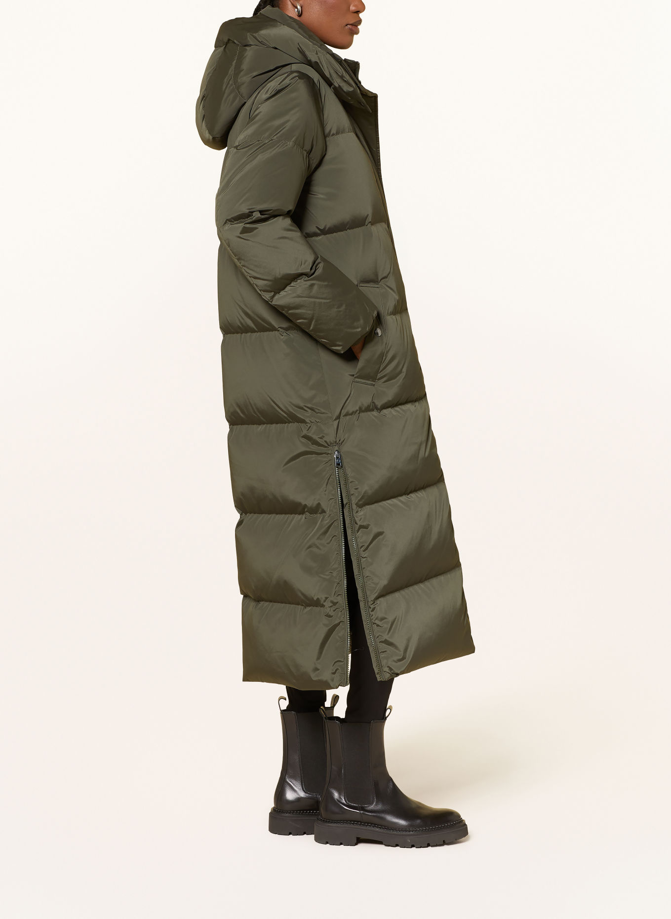 WOOLRICH Donsmantel KELLY met afneembare capuchon: DONKERGROEN