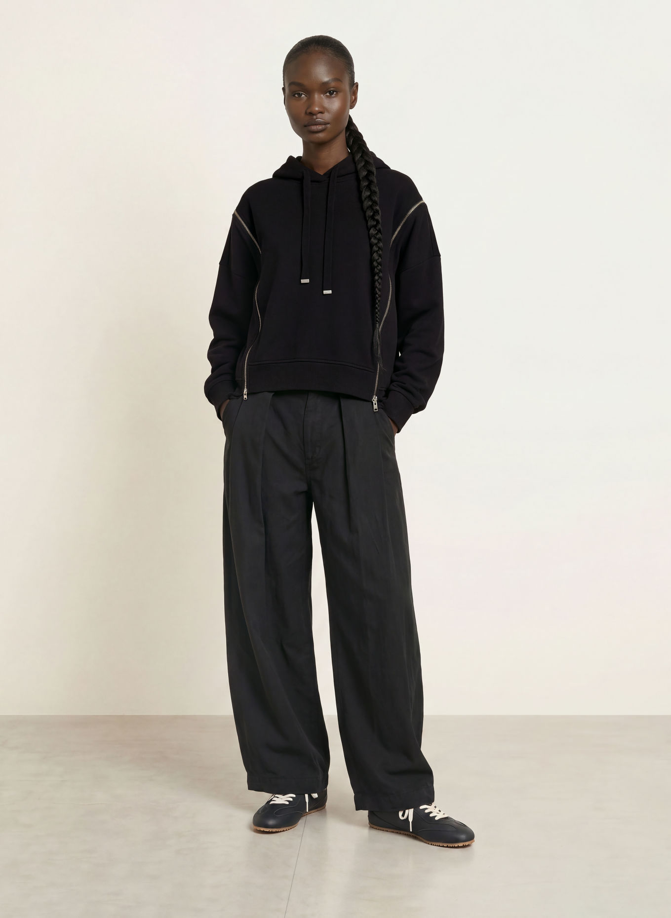 ALLSAINTS CIARA Hoodie: BLACK