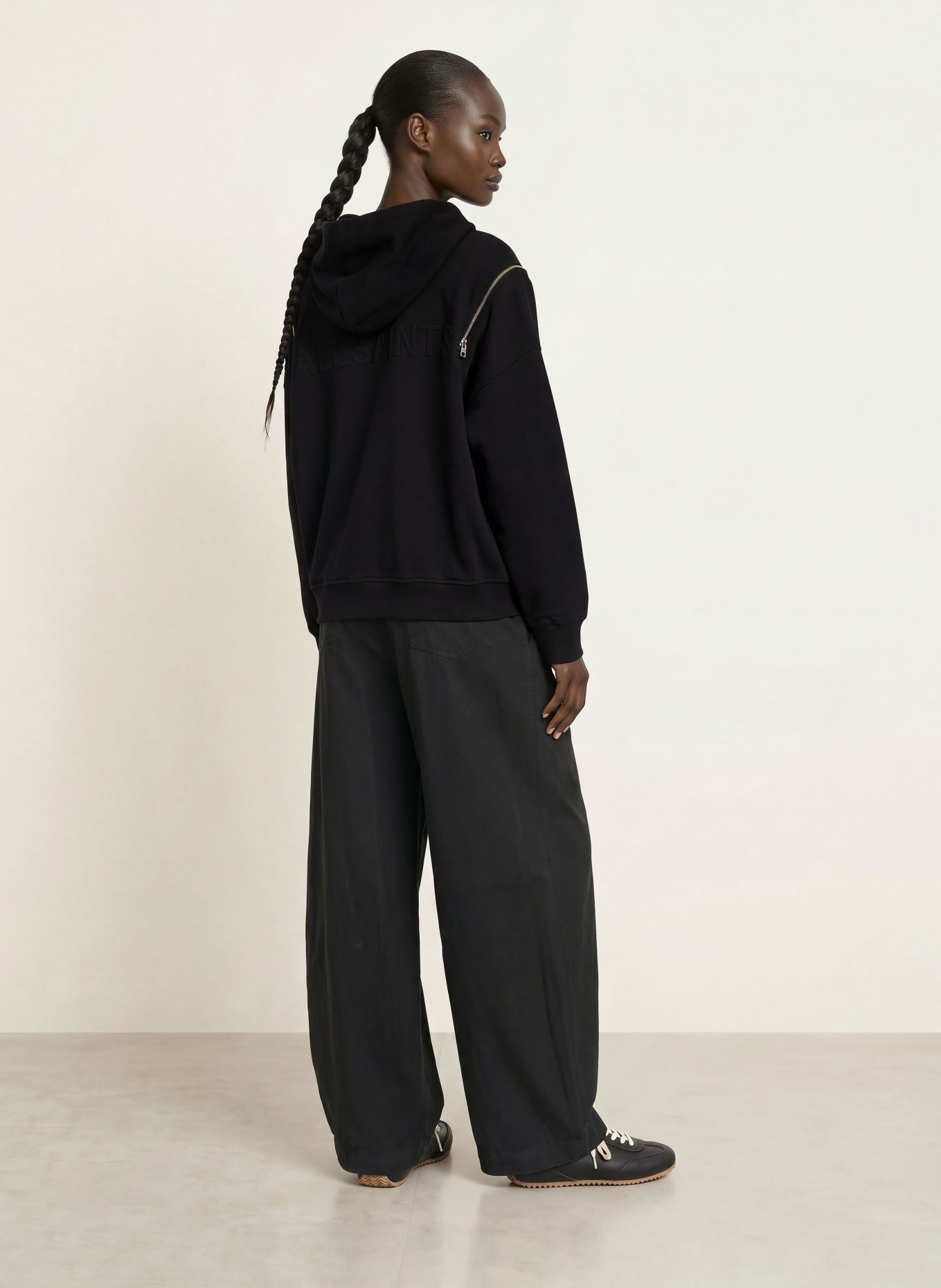 ALLSAINTS CIARA Hoodie: BLACK