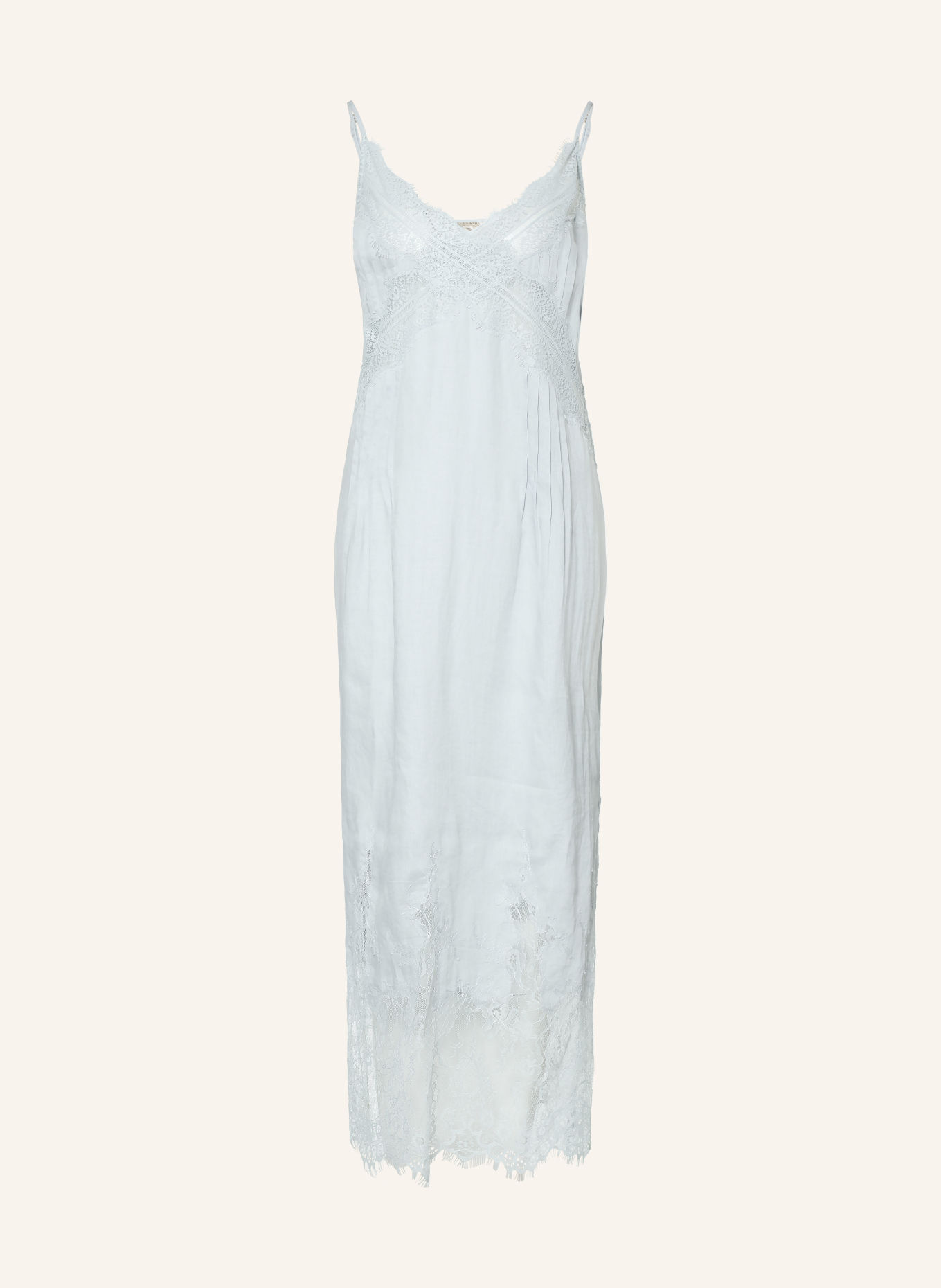 ALLSAINTS Linnen jurk SAMIA met kant: LICHTBLAUW
