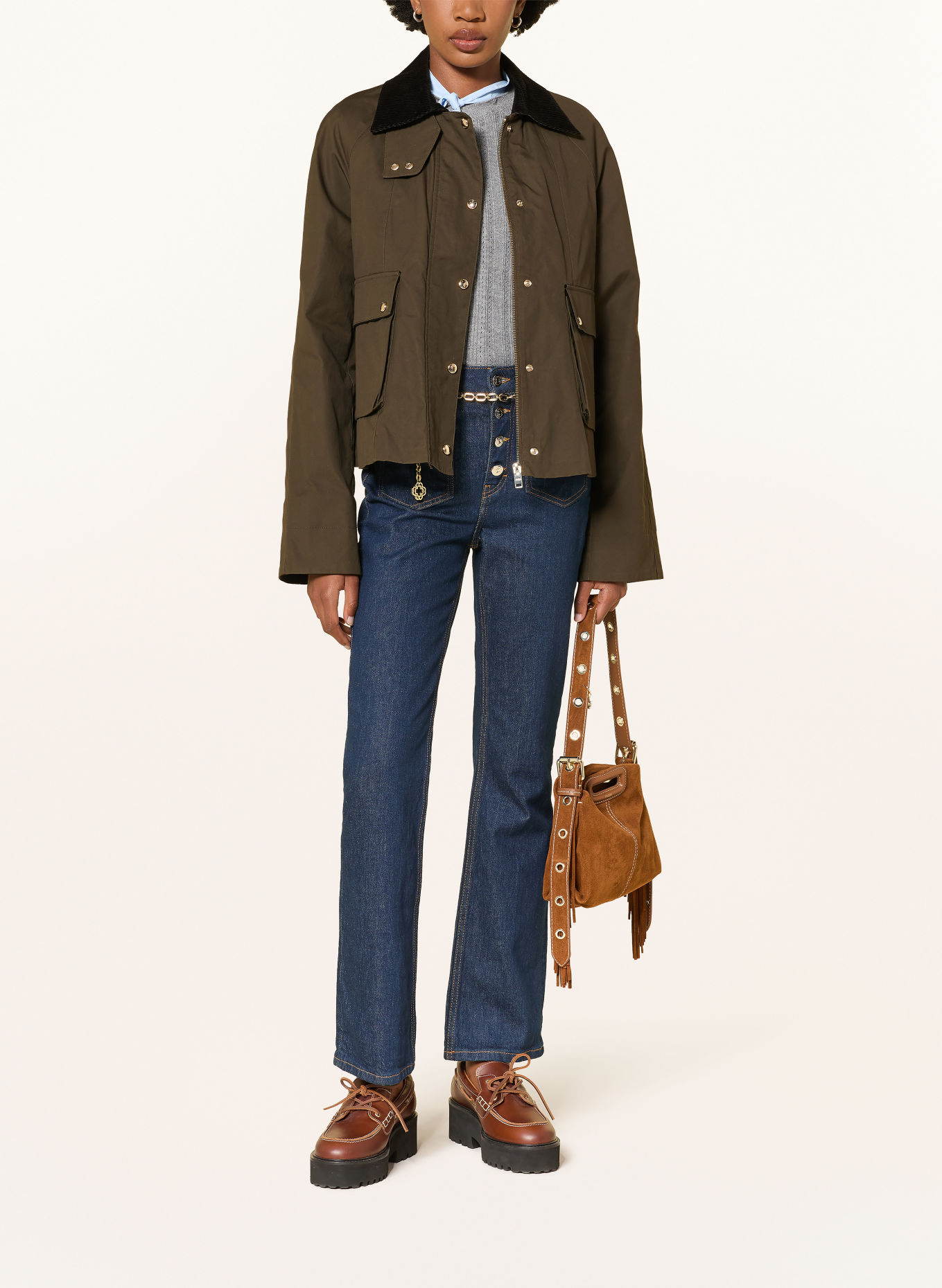 maje Fieldjacket: KHAKI / SCHWARZ