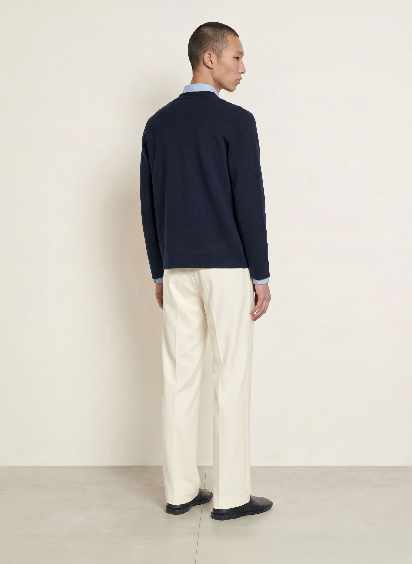 SANDRO Strickjacke: DUNKELBLAU / WEISS