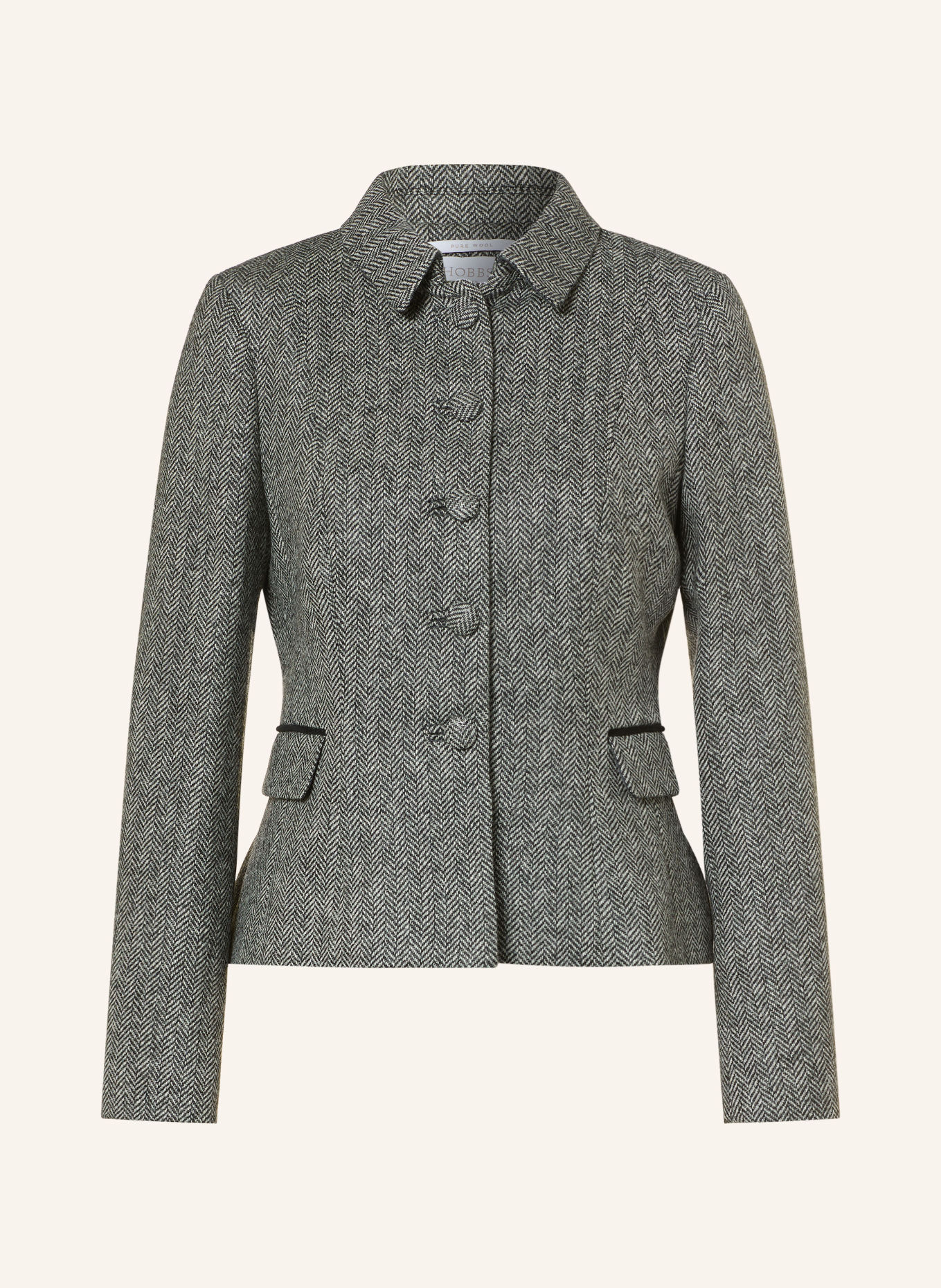 HOBBS DANIELLA Tweed Blazer: BLACK / WHITE