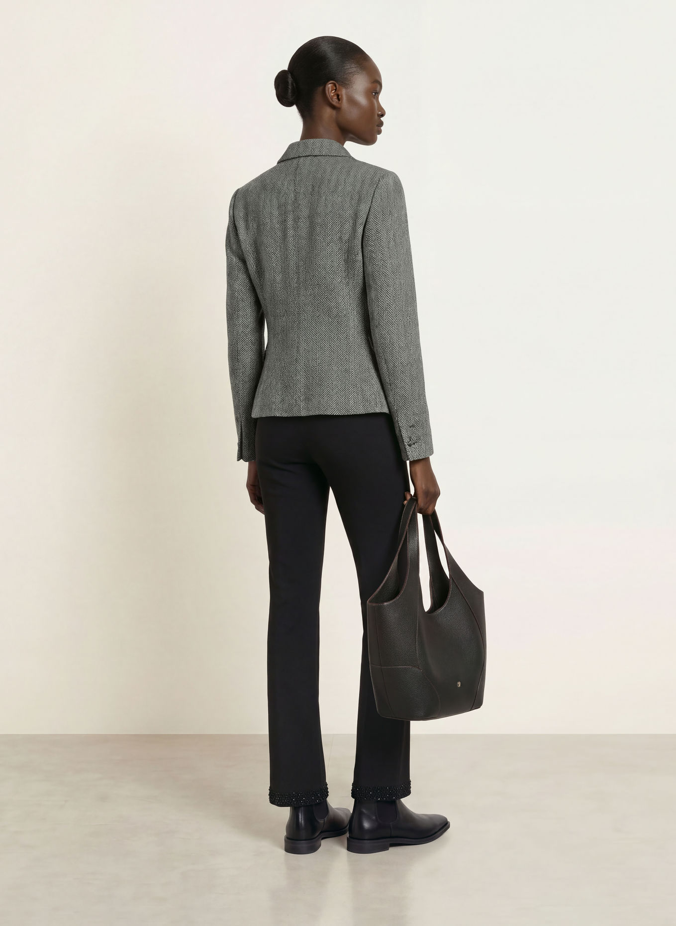 HOBBS DANIELLA Tweed Blazer: BLACK / WHITE