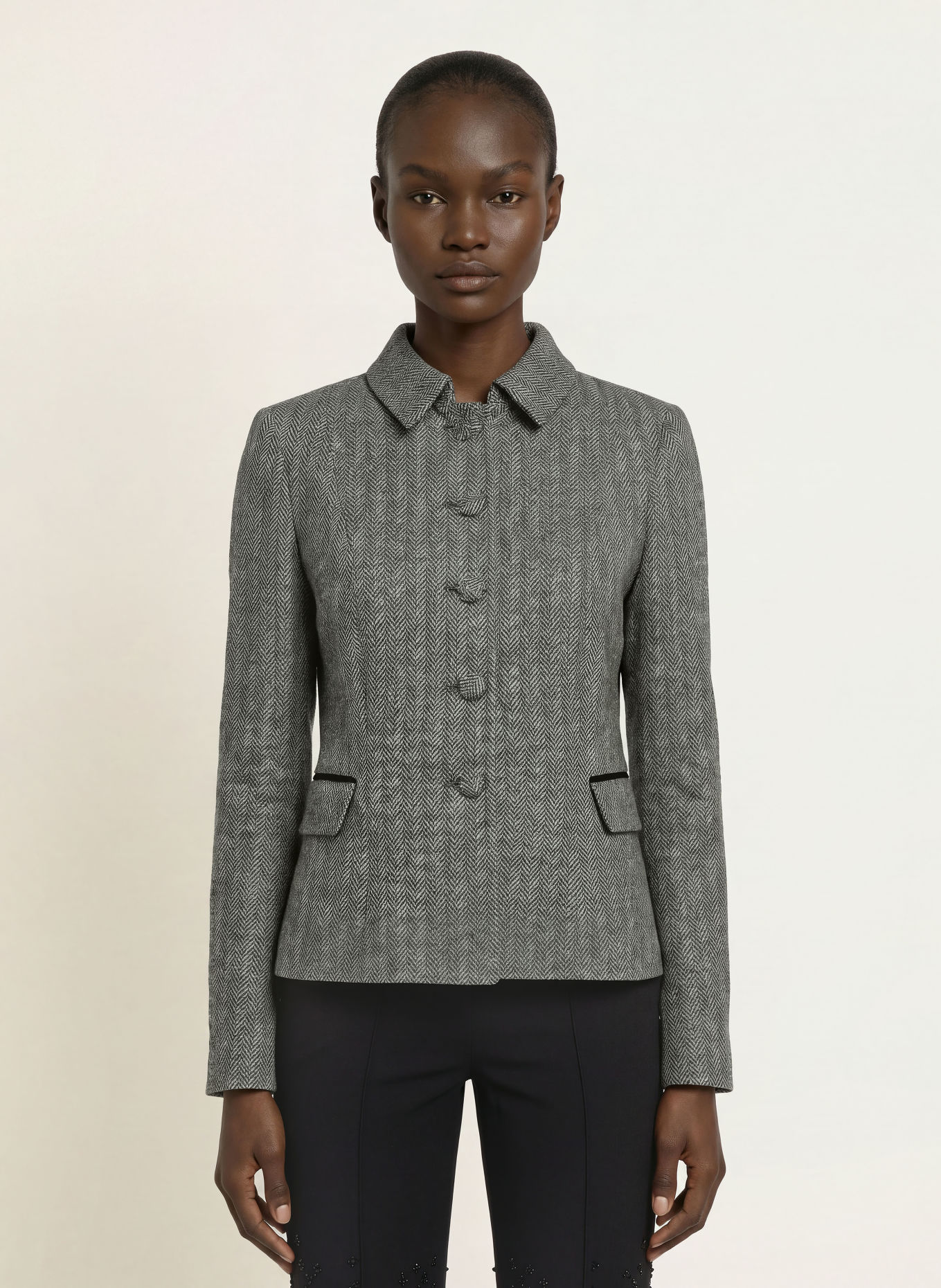 HOBBS DANIELLA Tweed Blazer: BLACK / WHITE