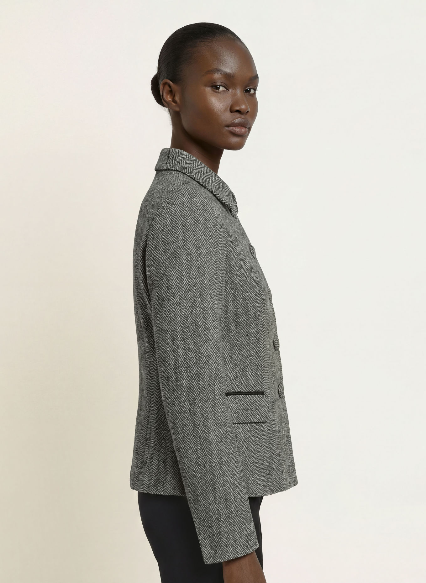 HOBBS DANIELLA Tweed Blazer: BLACK / WHITE