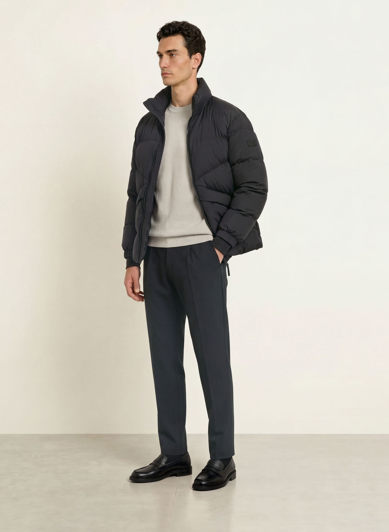ALPHATAURI OLAVON Down Jacket: BLACK