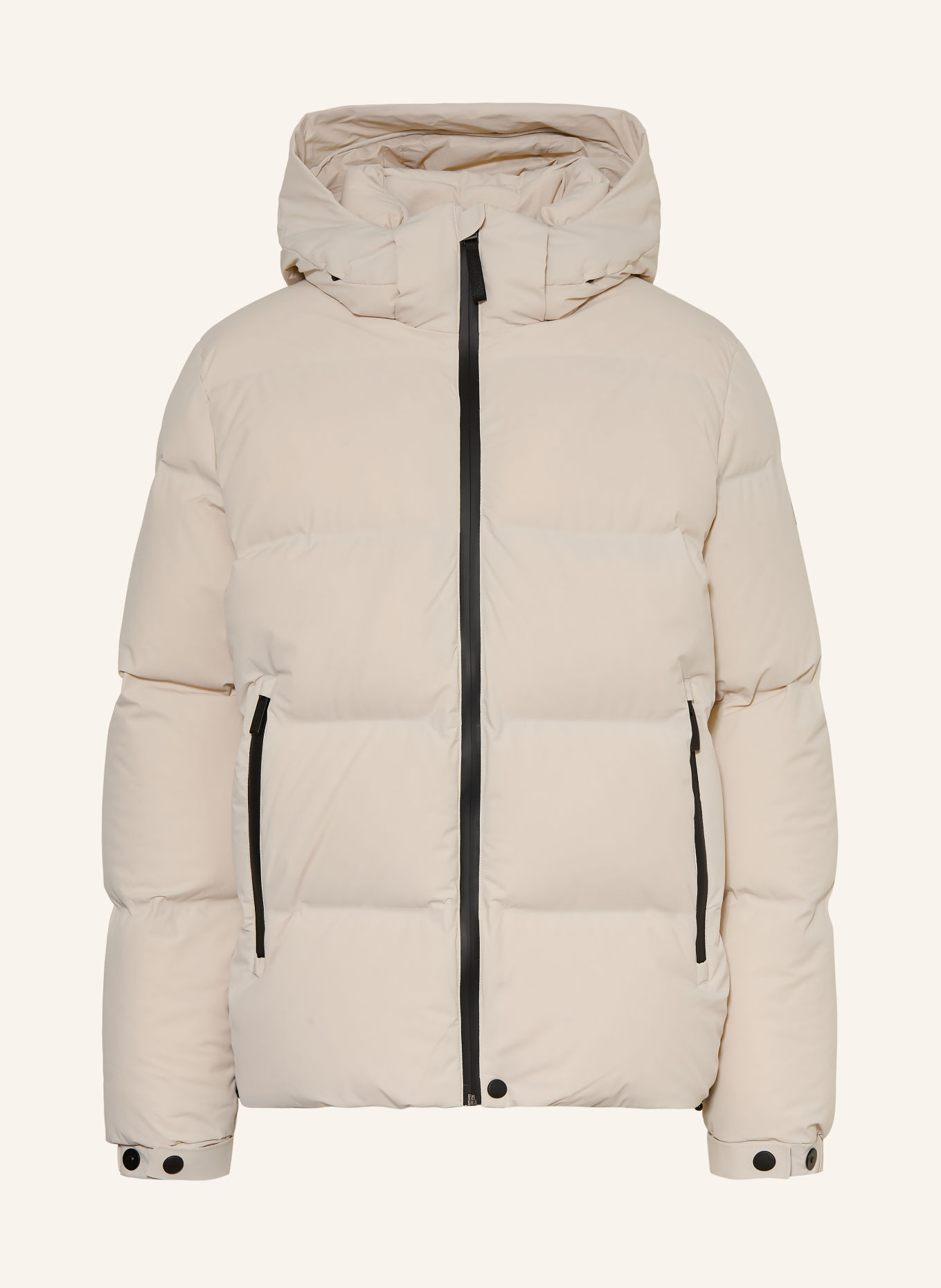 ALPHATAURI ODORU Down Jacket with Detachable Hood: CREAM