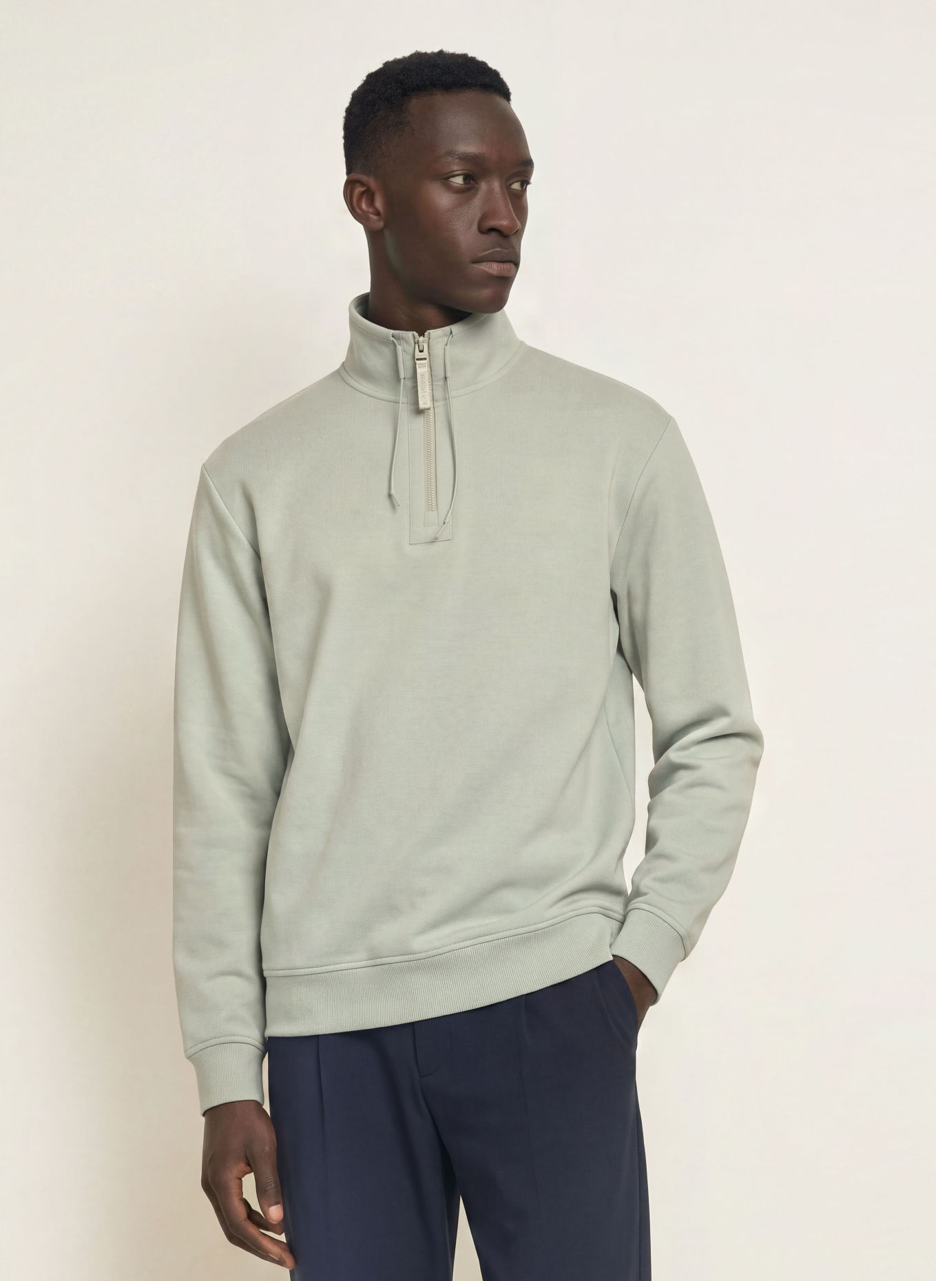 ALPHATAURI SYLVES Half-zip sweatshirt: LIGHT GREEN