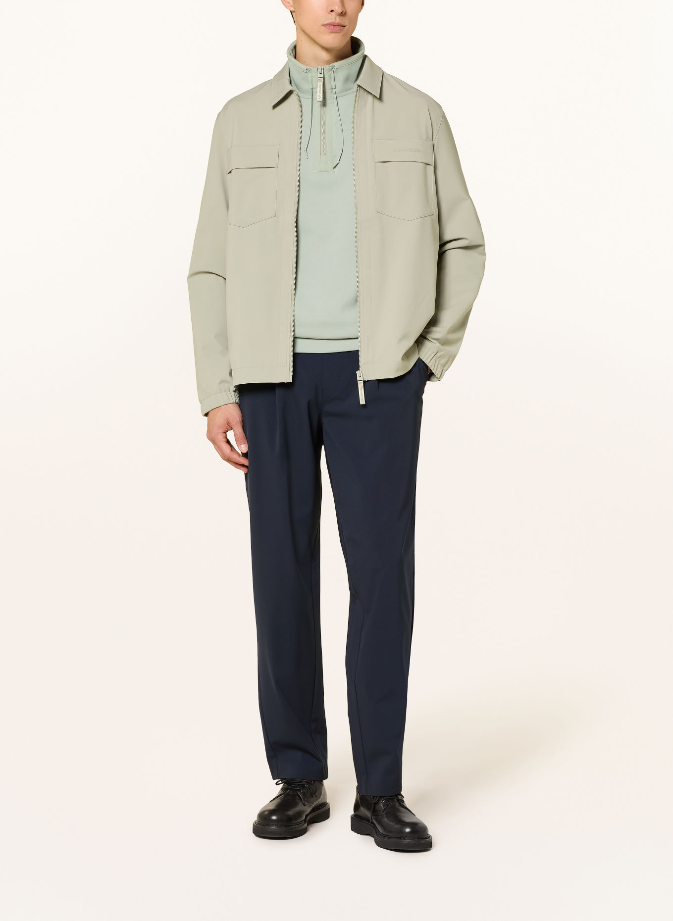 ALPHATAURI SYLVES Half-zip sweatshirt: LIGHT GREEN