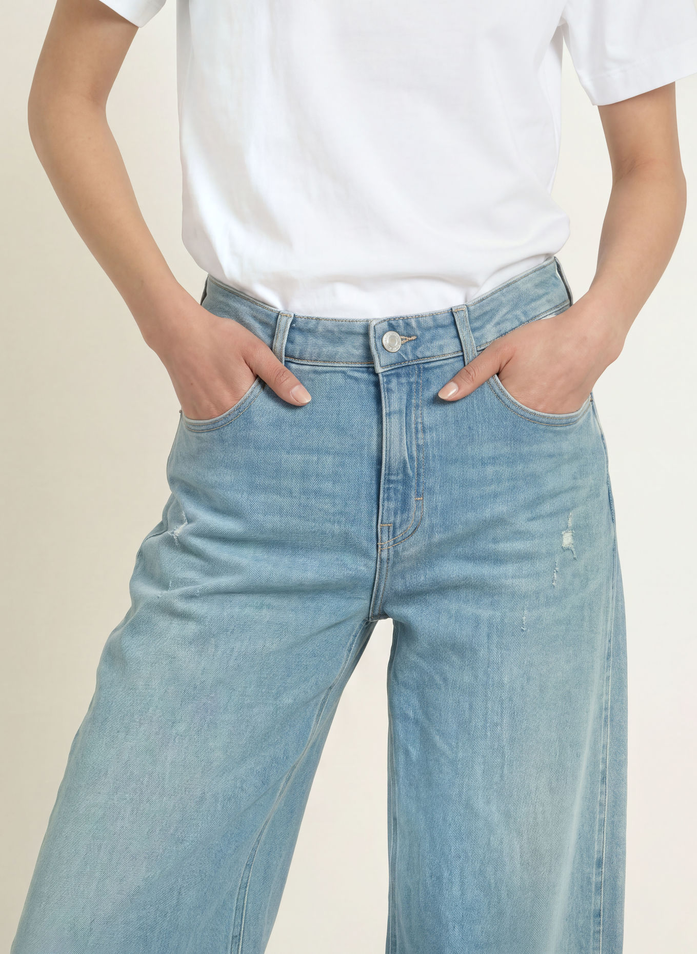 OPUS PANTS MARI LEAP Barrel-leg jeans: 70342 light blue