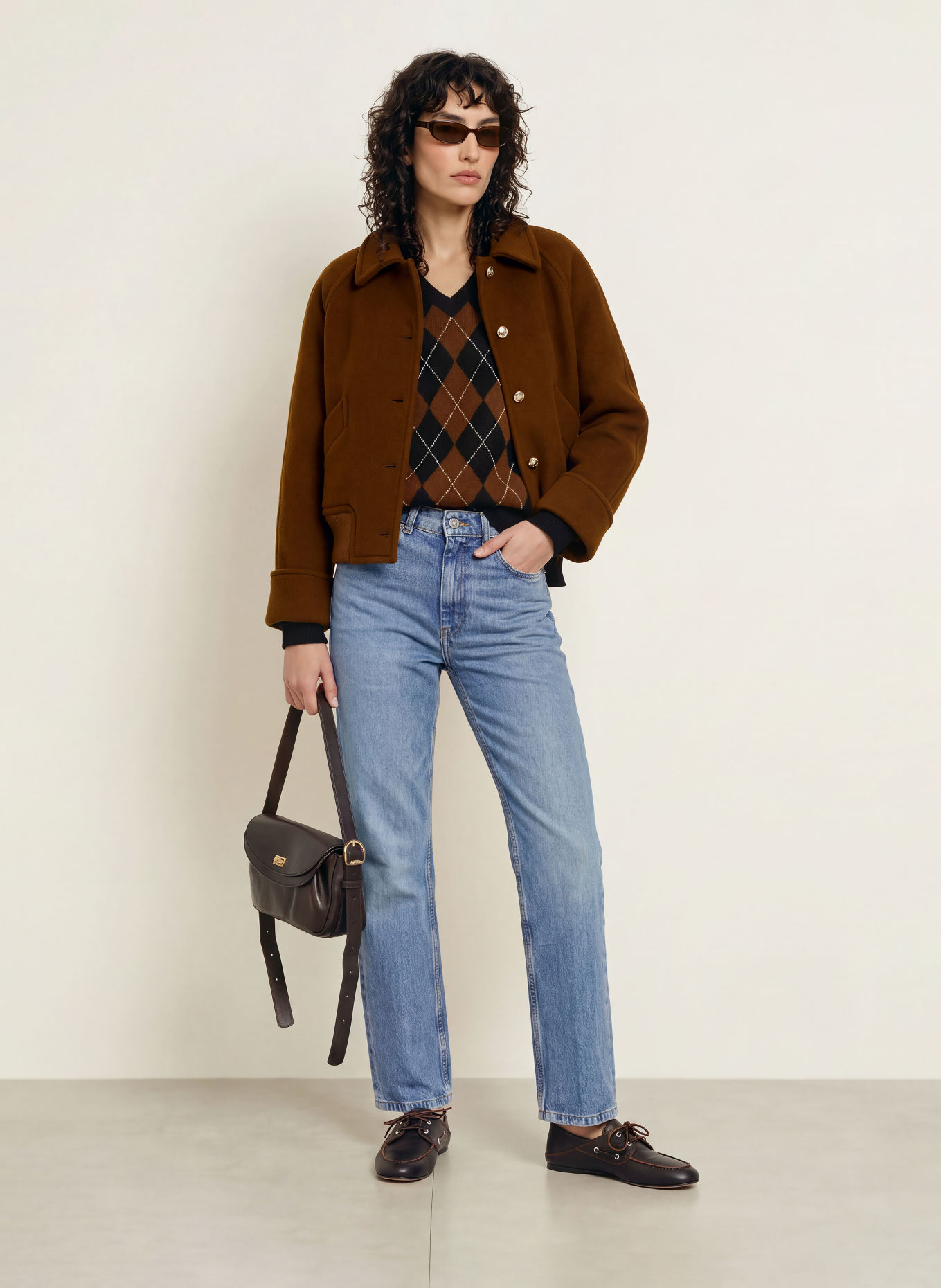 SANDRO Blouson: COGNAC