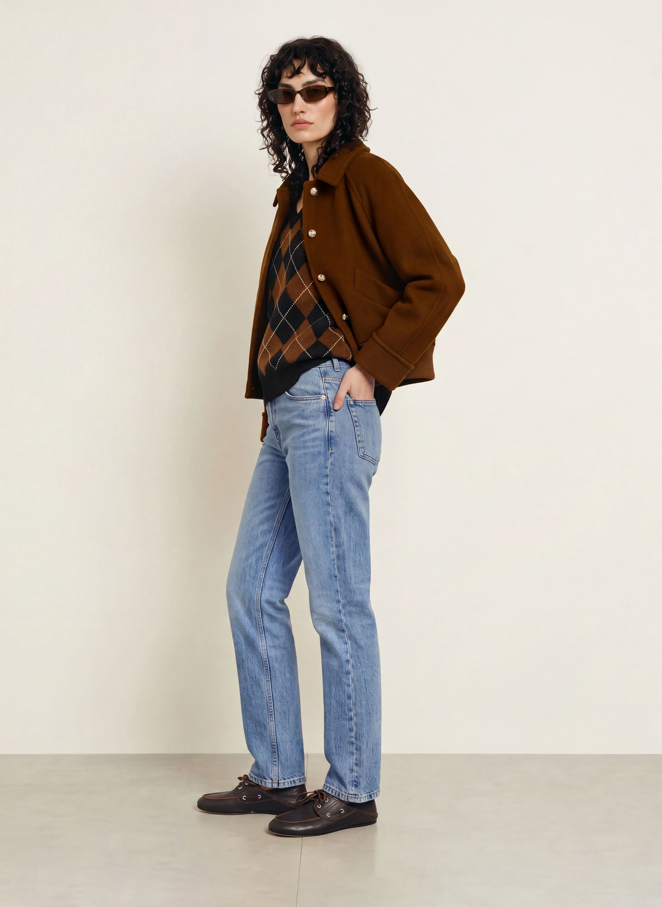 SANDRO Blouson: COGNAC