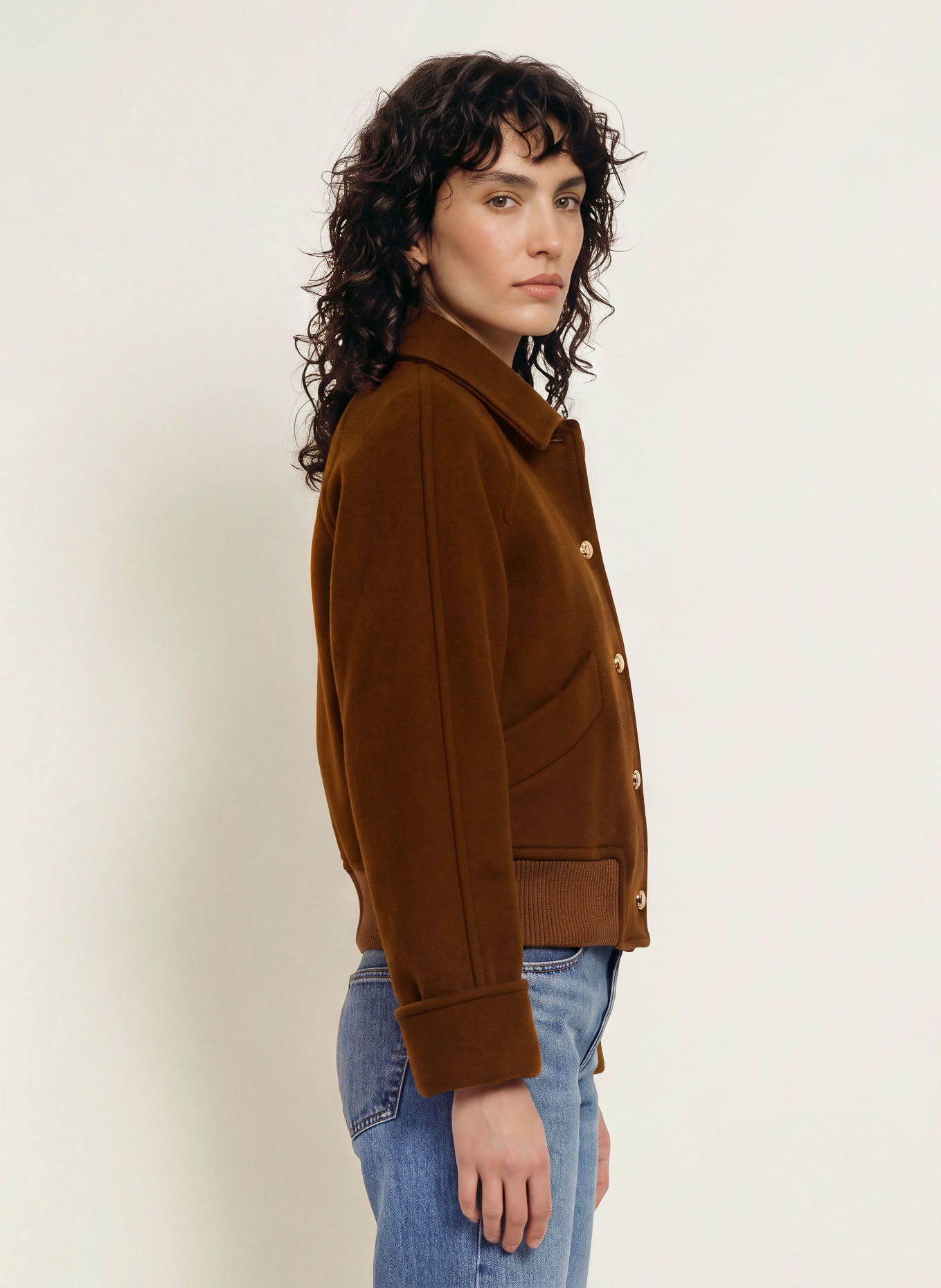 SANDRO Blouson: COGNAC