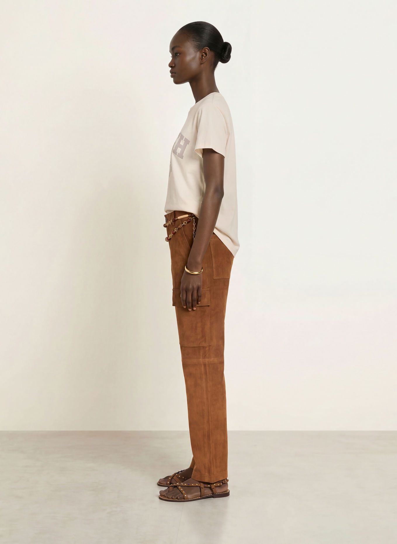 ba&sh Tricou IONI: ECRU / GRI DESCHIS