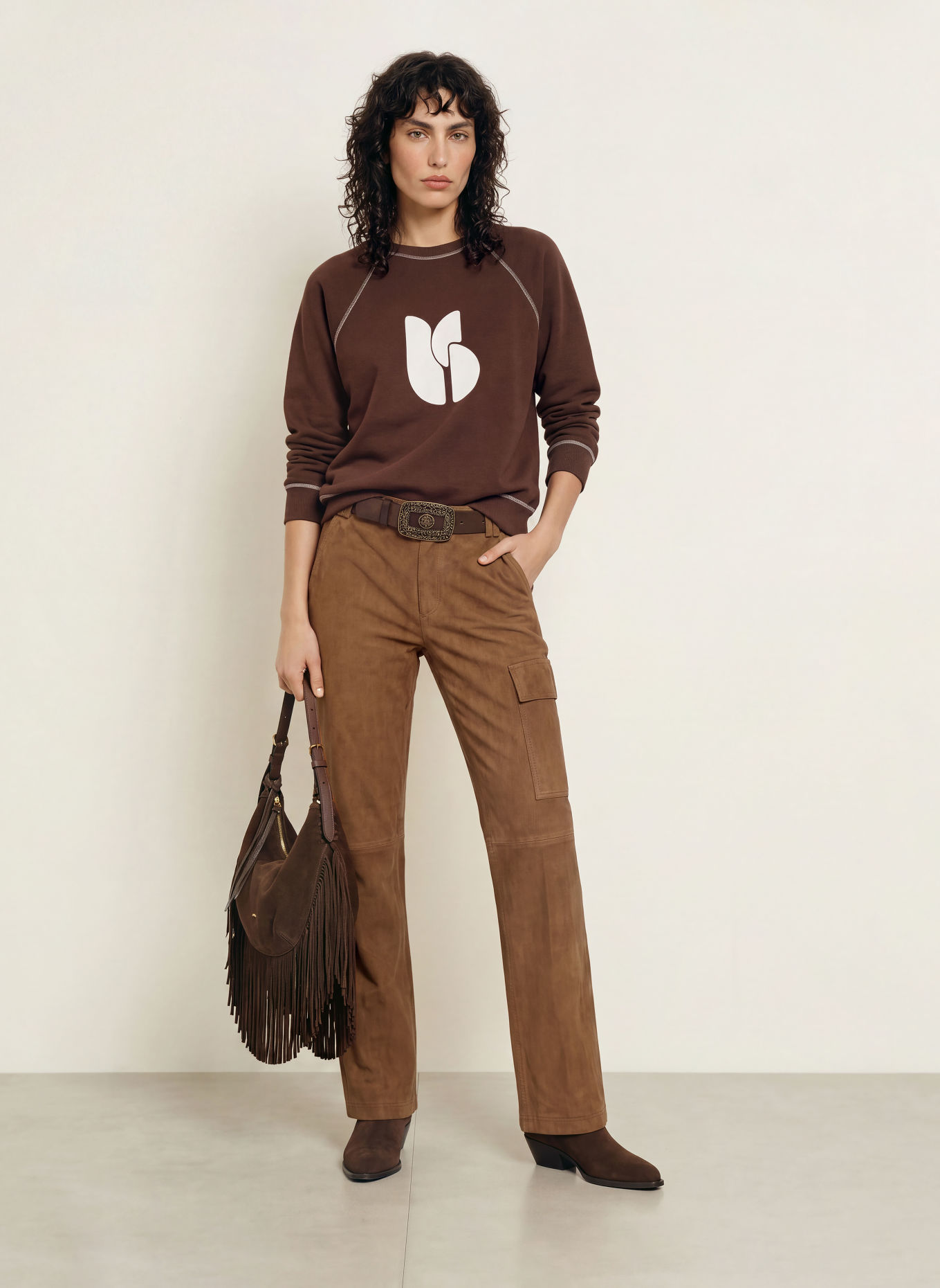 ba&sh Cargohose SITA aus Leder: BRAUN