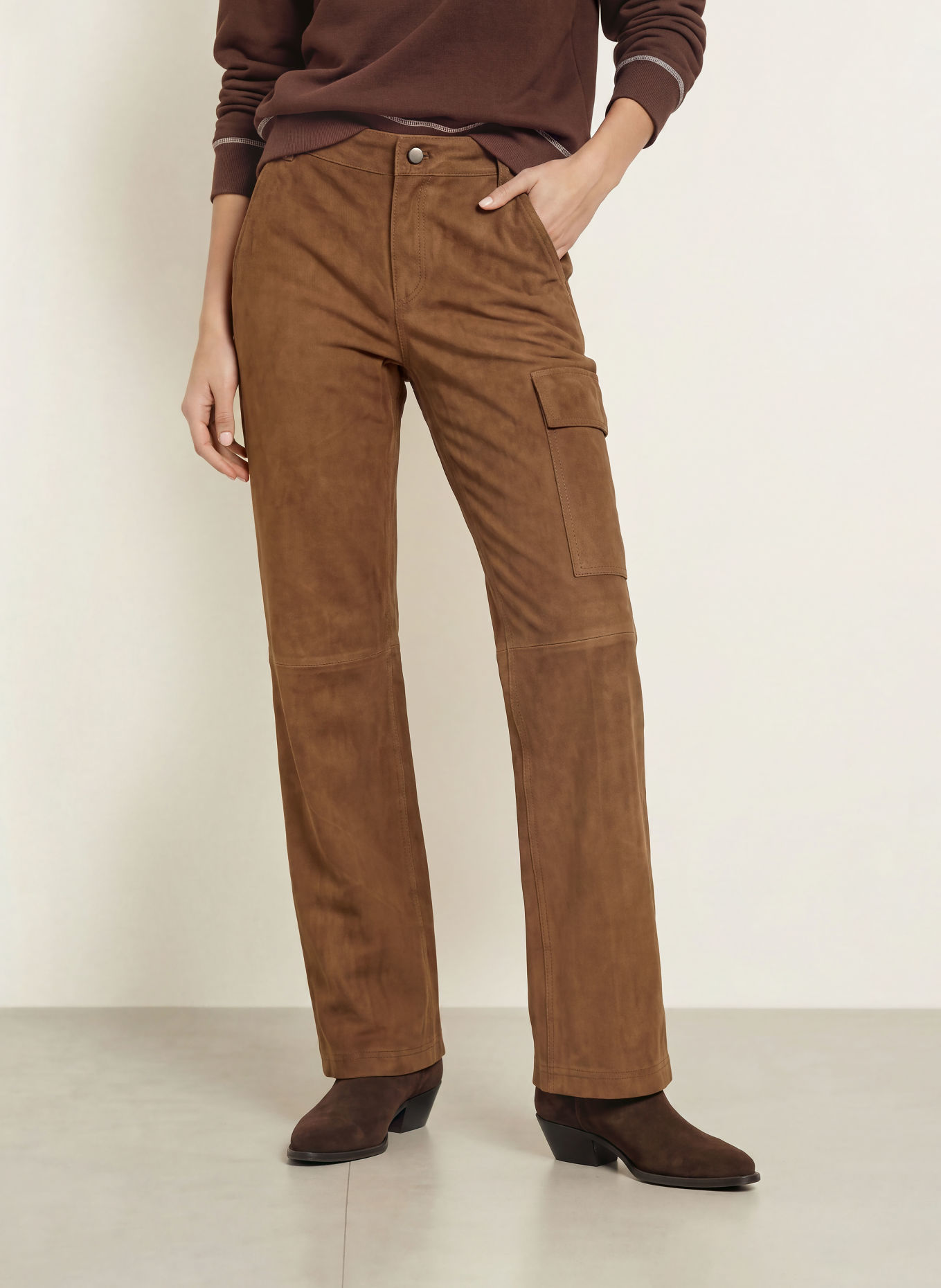 ba&sh Cargohose SITA aus Leder: BRAUN