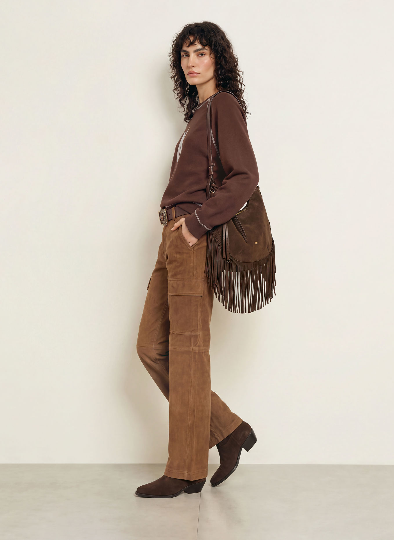 ba&sh Cargohose SITA aus Leder: BRAUN