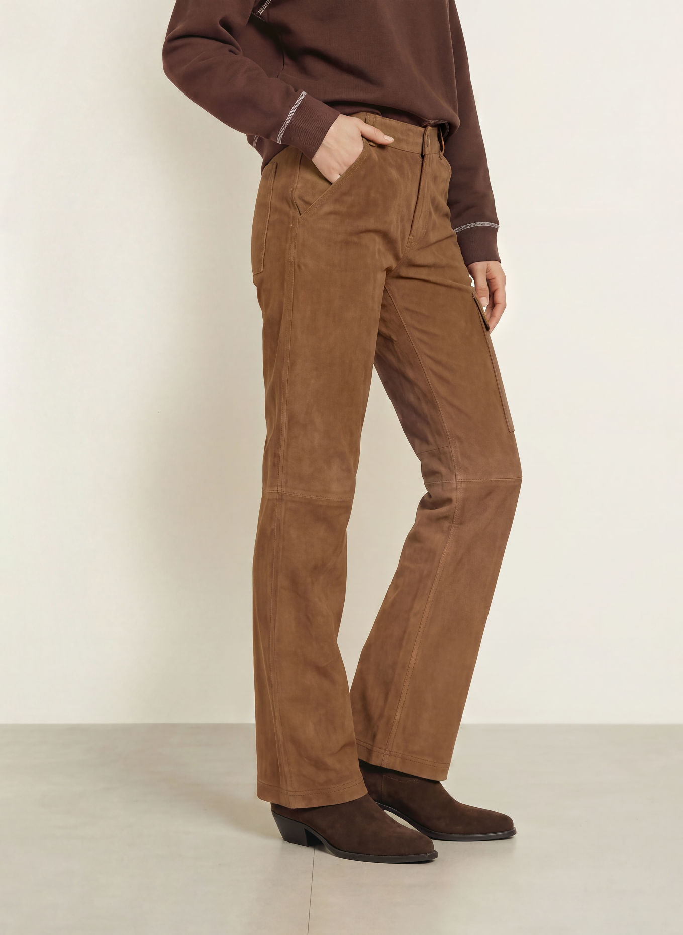 ba&sh Cargohose SITA aus Leder: BRAUN