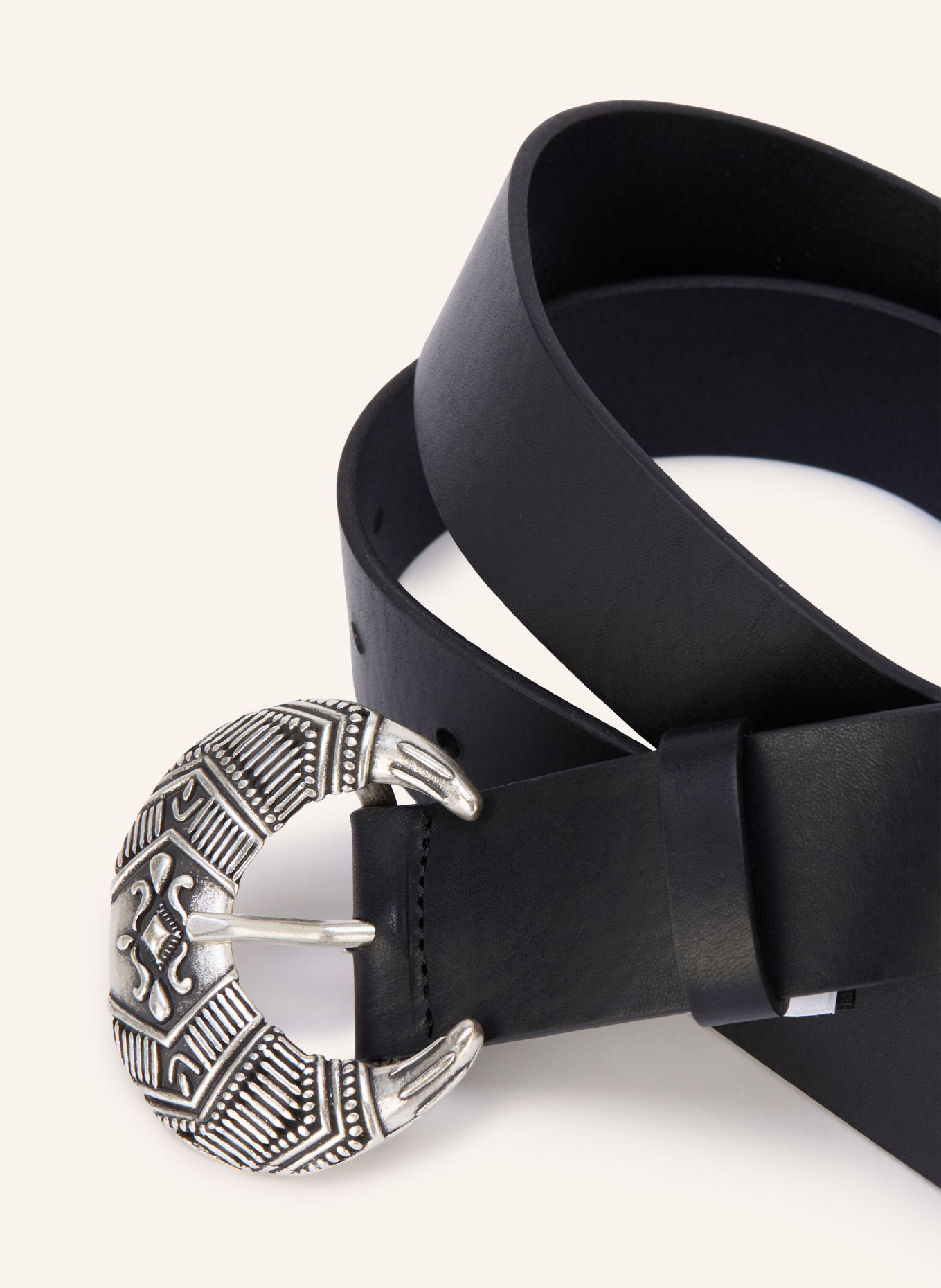 ba&sh Curea din piele BANDY: NEGRU / ARGINT