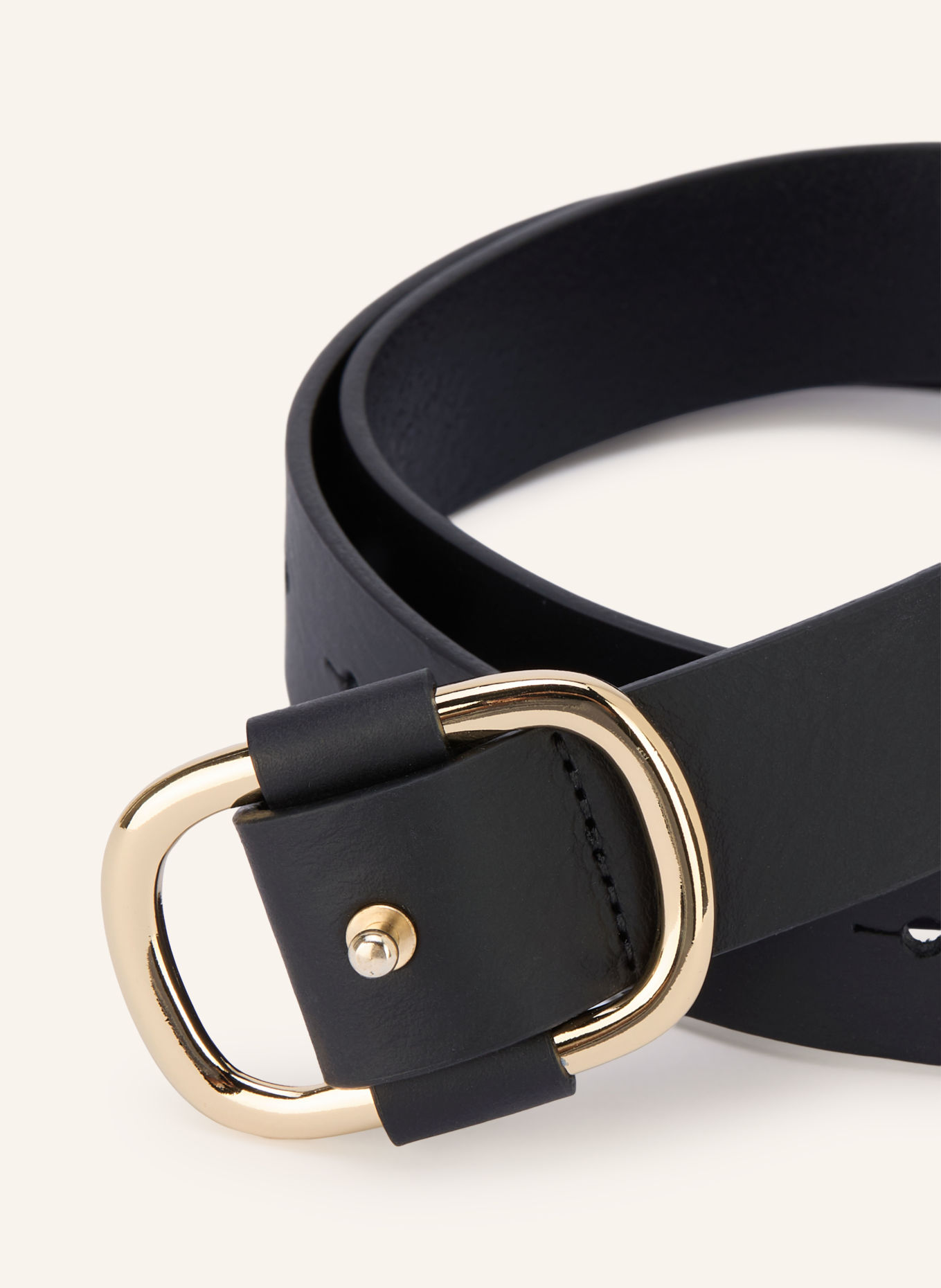 ba&sh Curea din piele BANEL: NEGRU / AUR