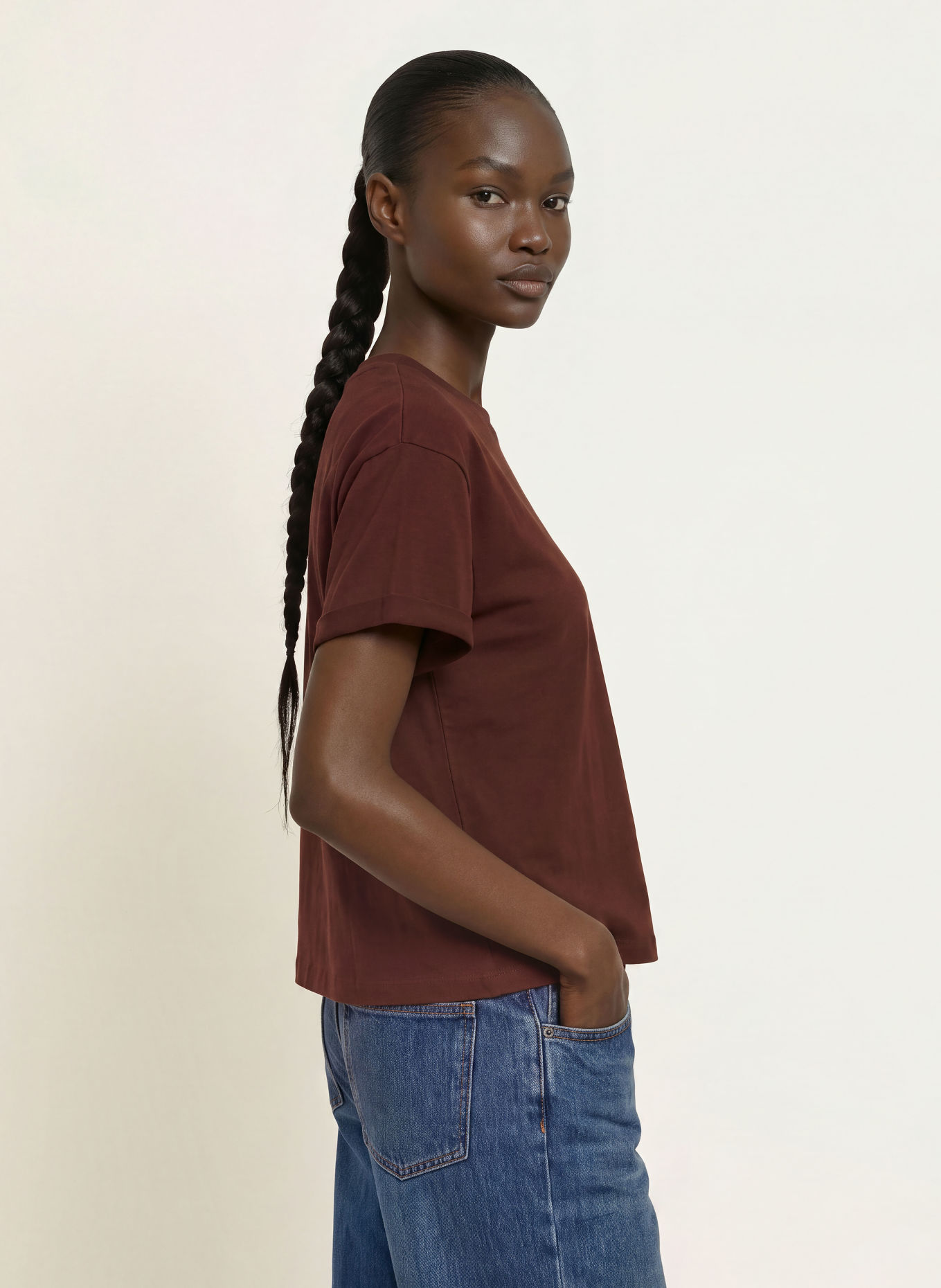 ba&sh Tricou ROSIE: MARO ÎNCHIS
