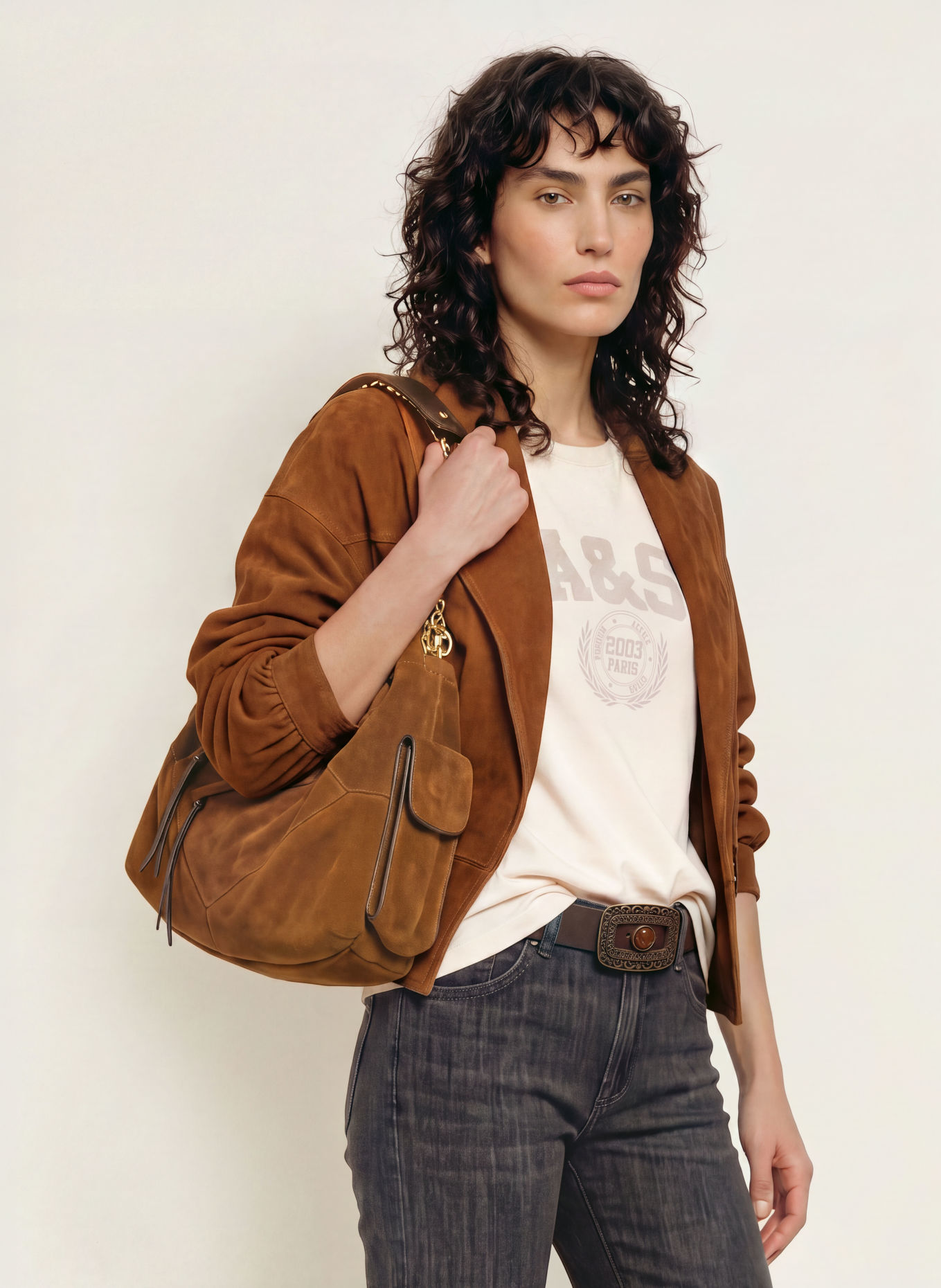 ba&sh Shopper JUNE MEDIUM: BRAUN / GOLD