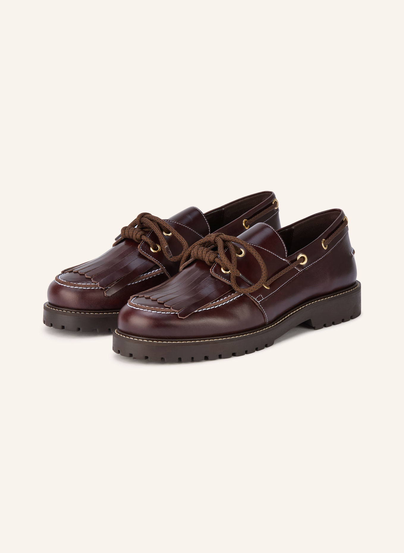 CLAUDIE PIERLOT Bootsschuhe: DUNKELBRAUN / GOLD