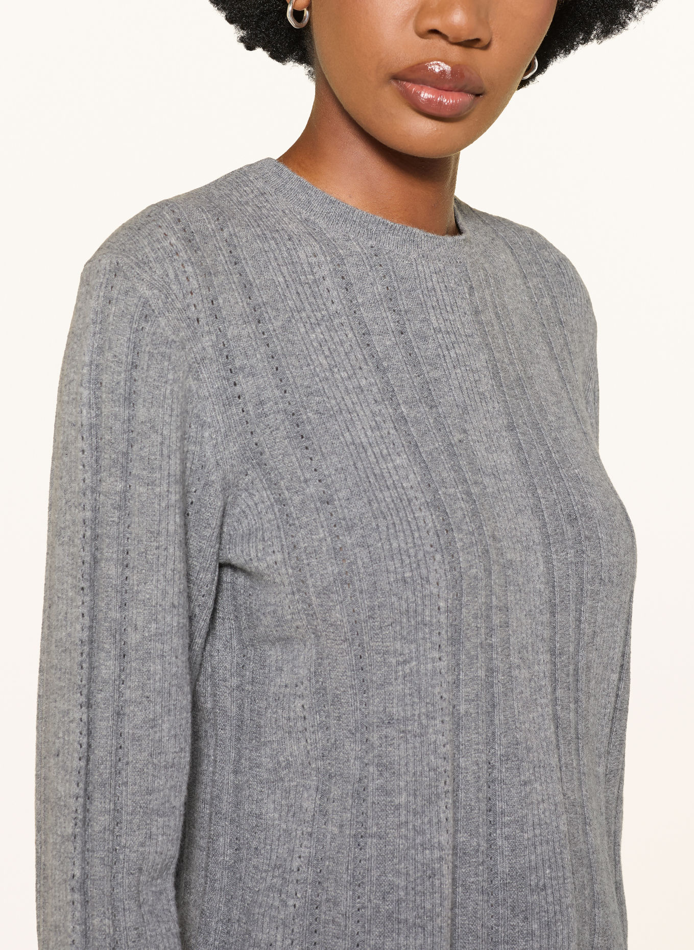 maje Pullover mit abnehmbarer Schluppe: GRAU / HELLBLAU