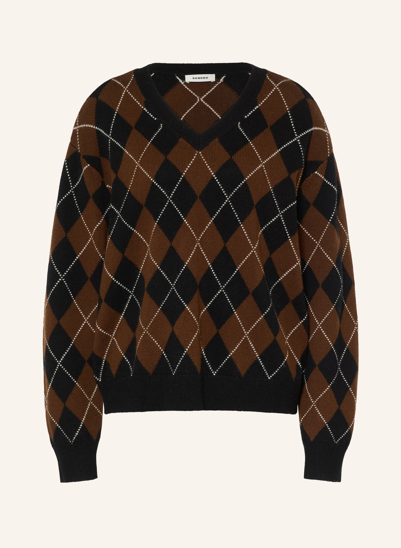 SANDRO Pullover: SCHWARZ / BRAUN / WEISS