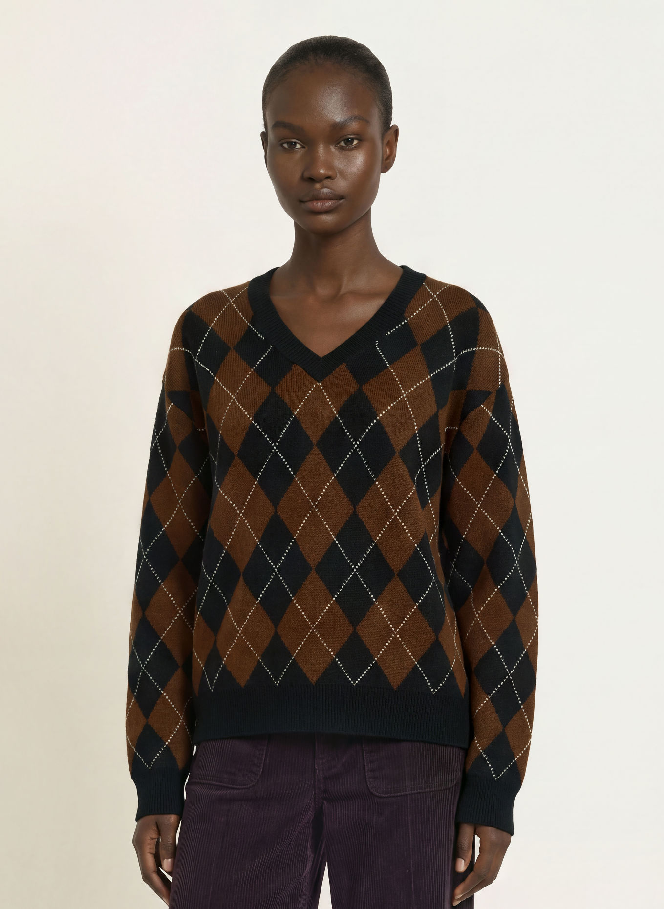 SANDRO Pullover: SCHWARZ / BRAUN / WEISS