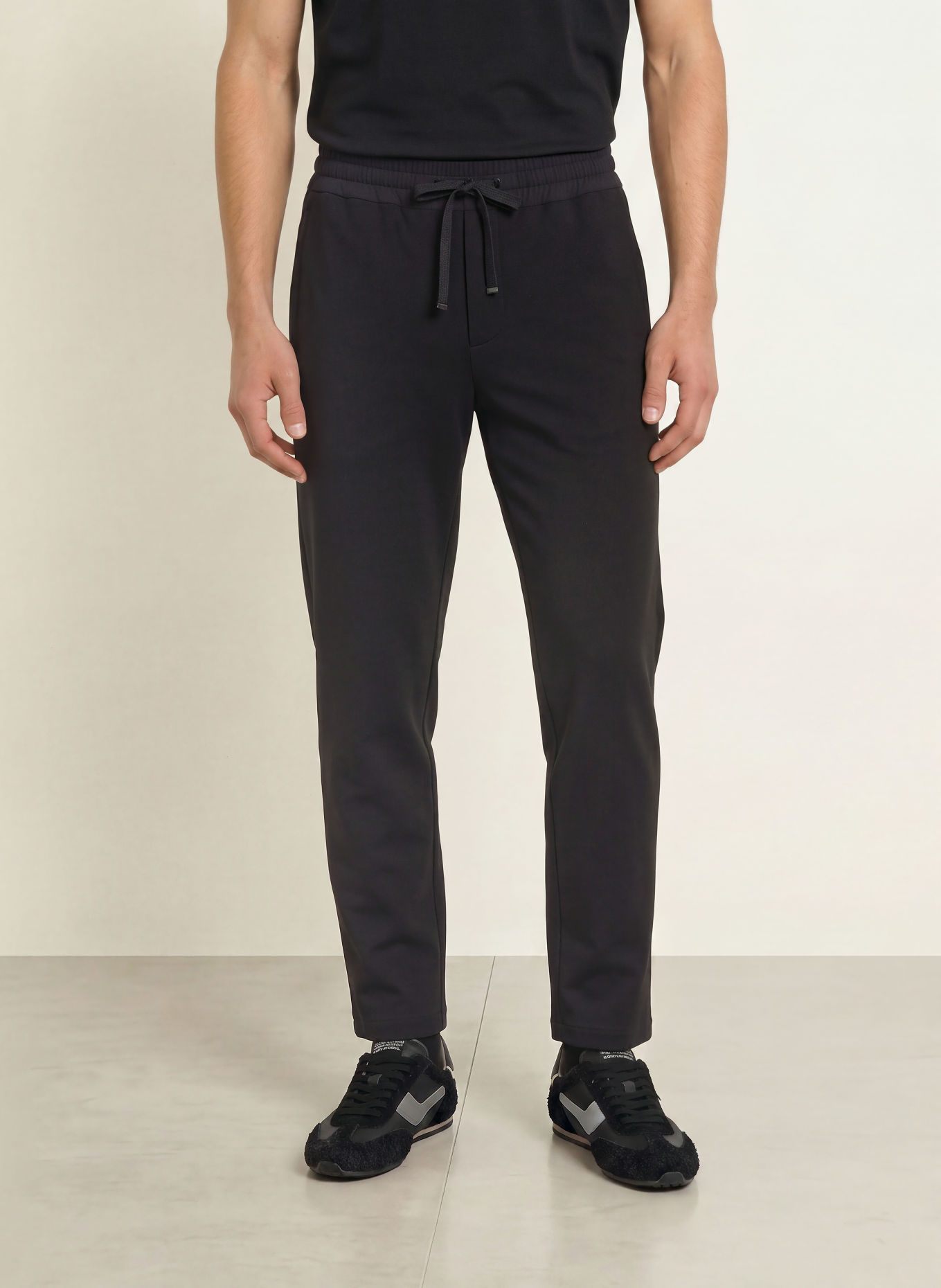 DUNO Kalhoty z teplákoviny MOSO BARDI ve stylu joggingových kalhot, střih Slim Fit: ČERNÁ