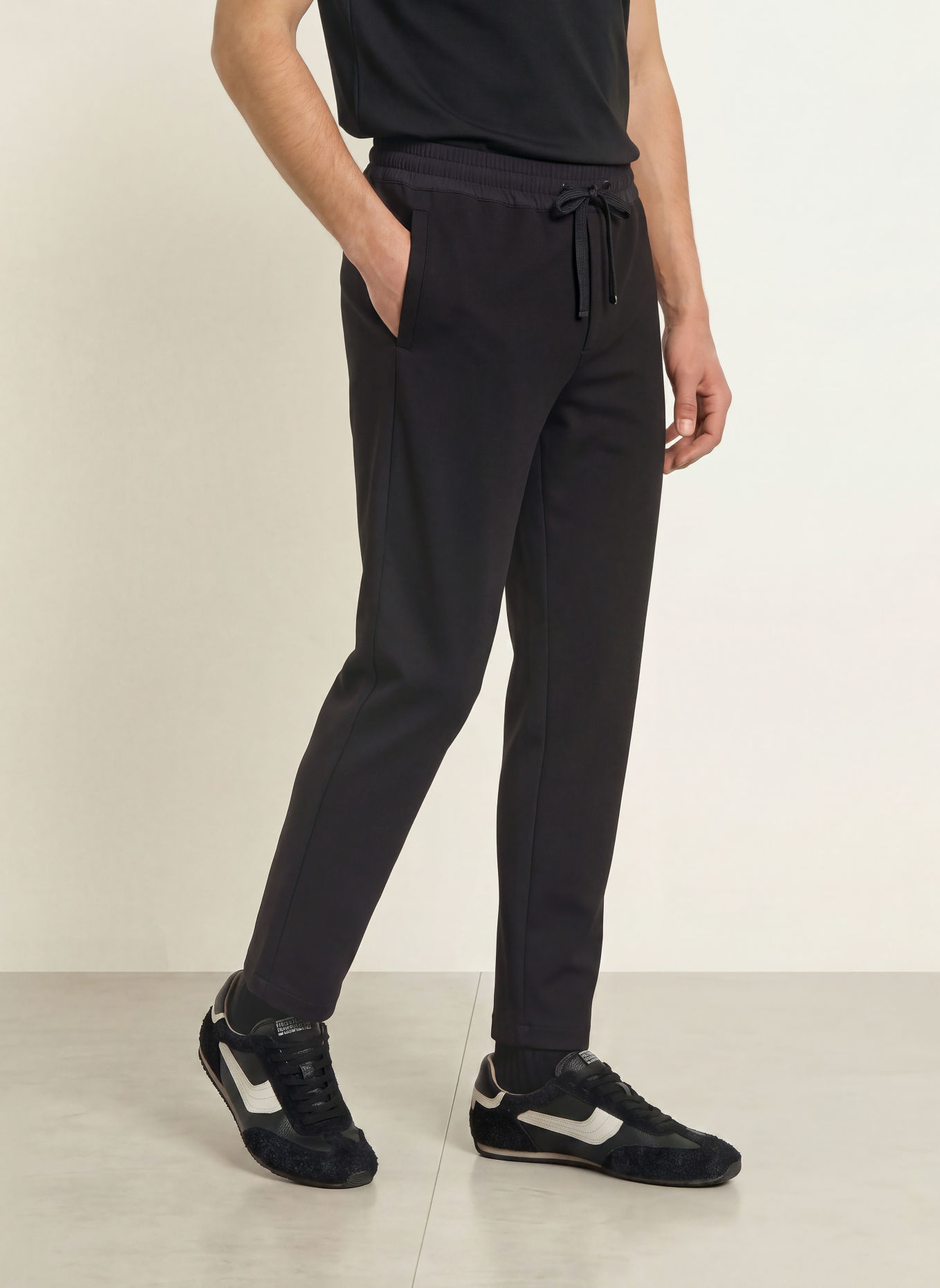 DUNO Kalhoty z teplákoviny MOSO BARDI ve stylu joggingových kalhot, střih Slim Fit: ČERNÁ
