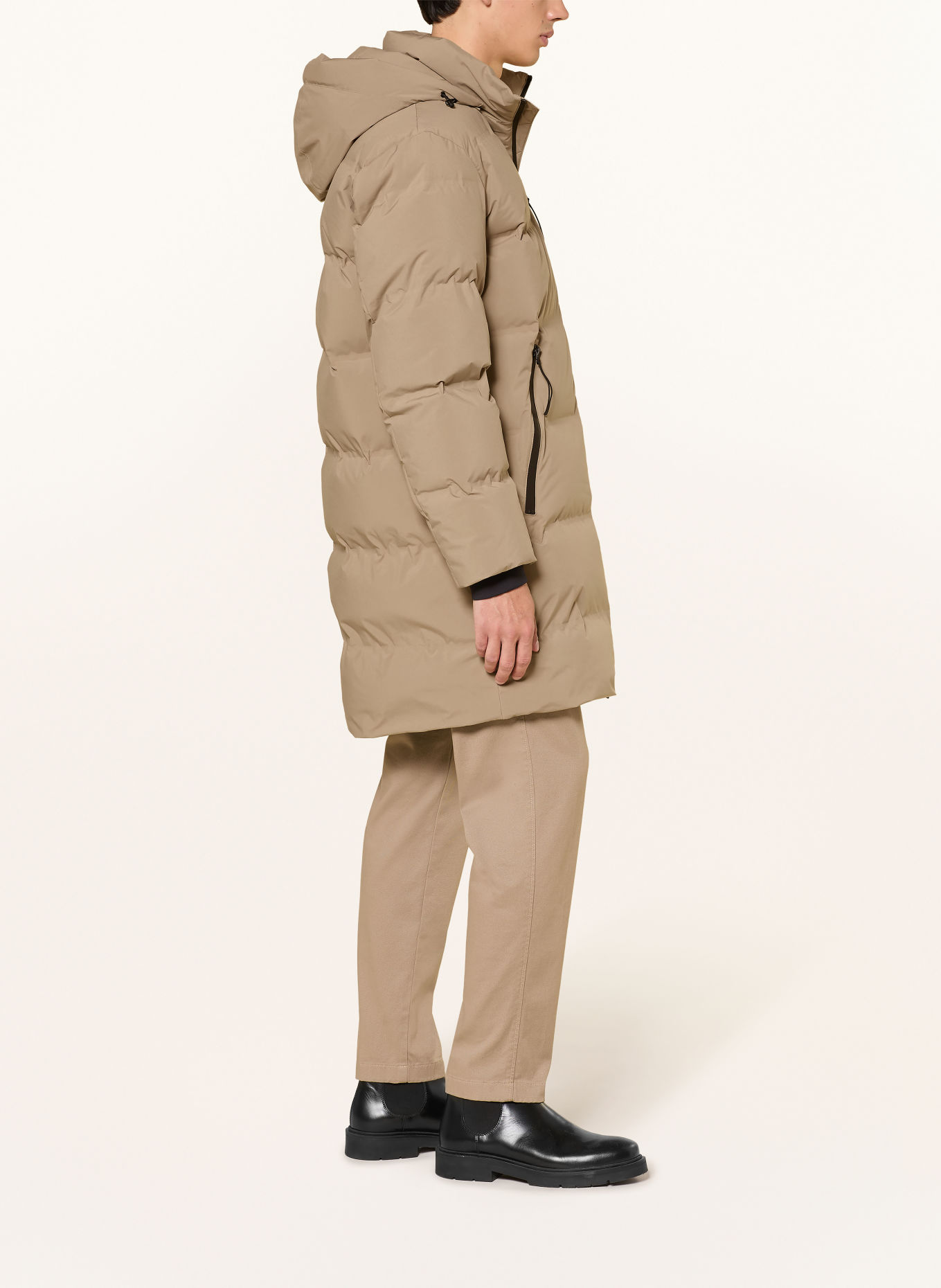 Marc O'Polo Doudoune longue avec capuche amovible: BEIGE