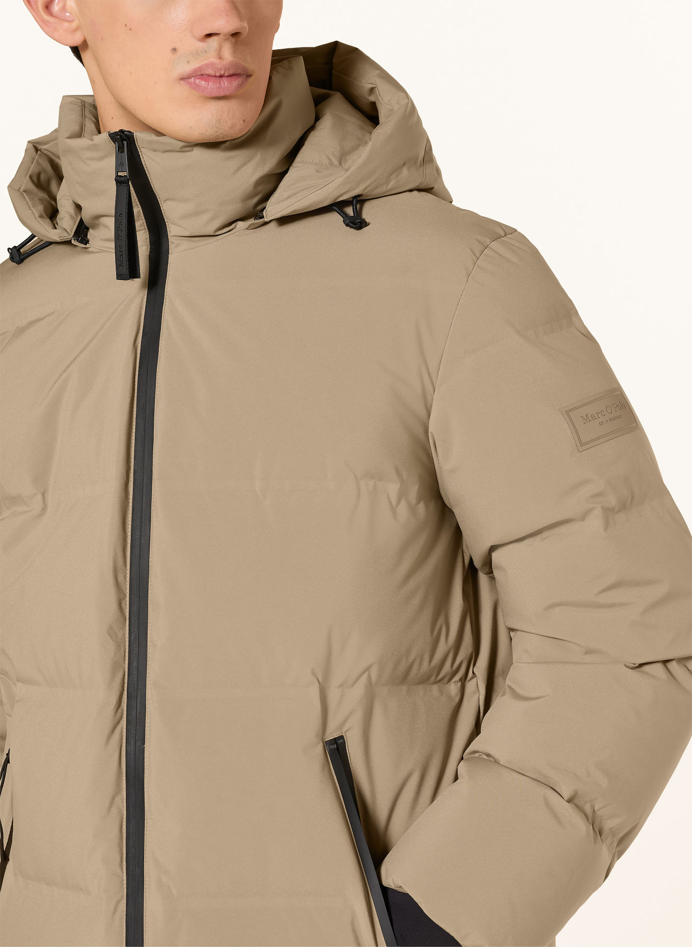 Marc O'Polo Doudoune longue avec capuche amovible: BEIGE
