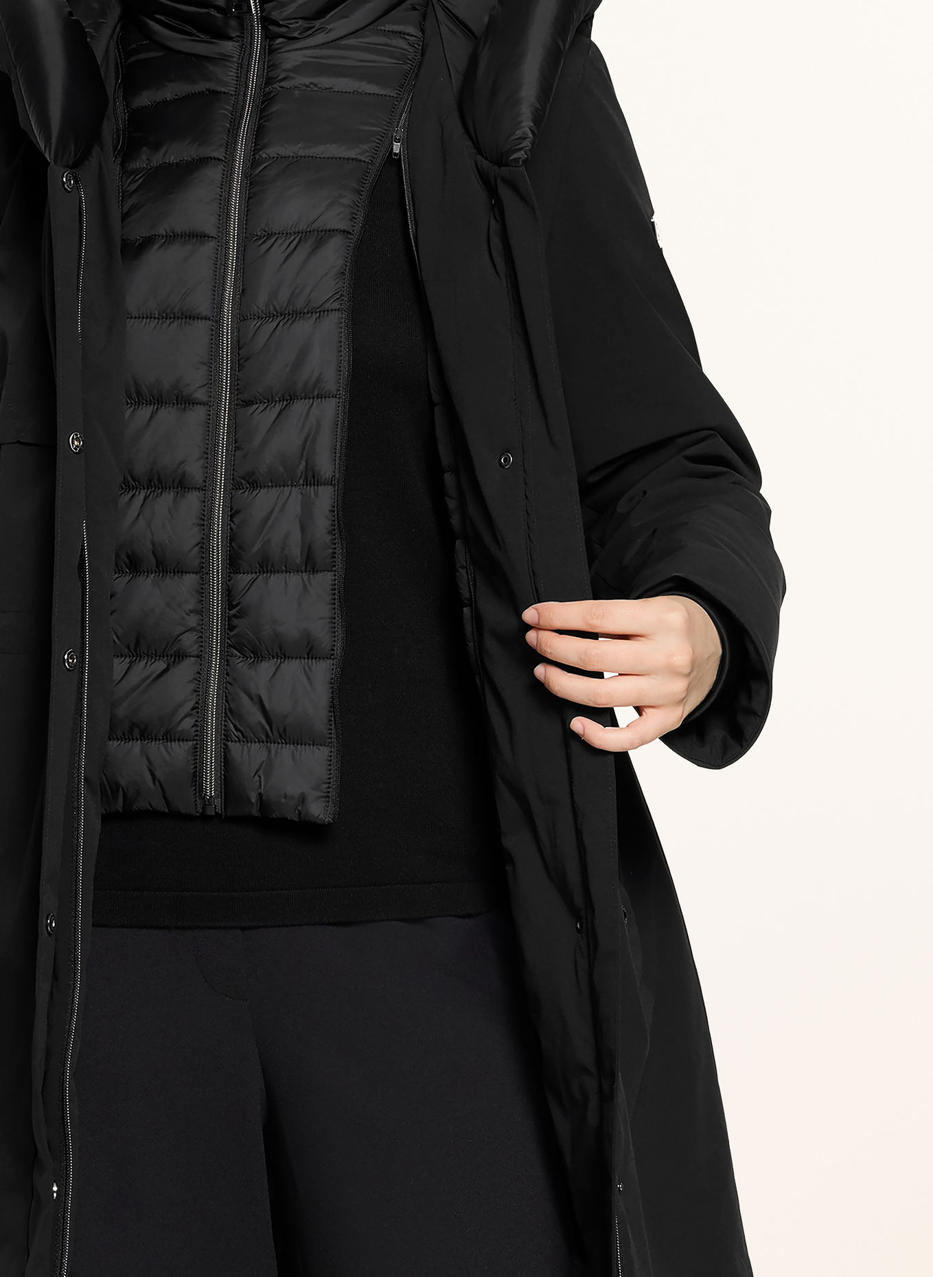 Betty Barclay Coat with removable trim: BLACK