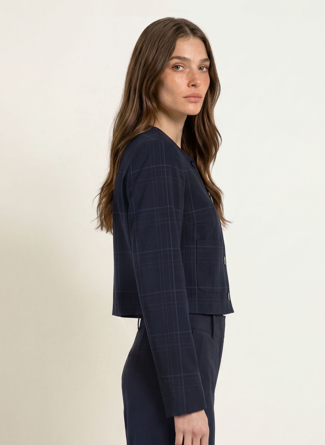 CLAUDIE PIERLOT Kastenjacke: DUNKELBLAU / HELLBLAU