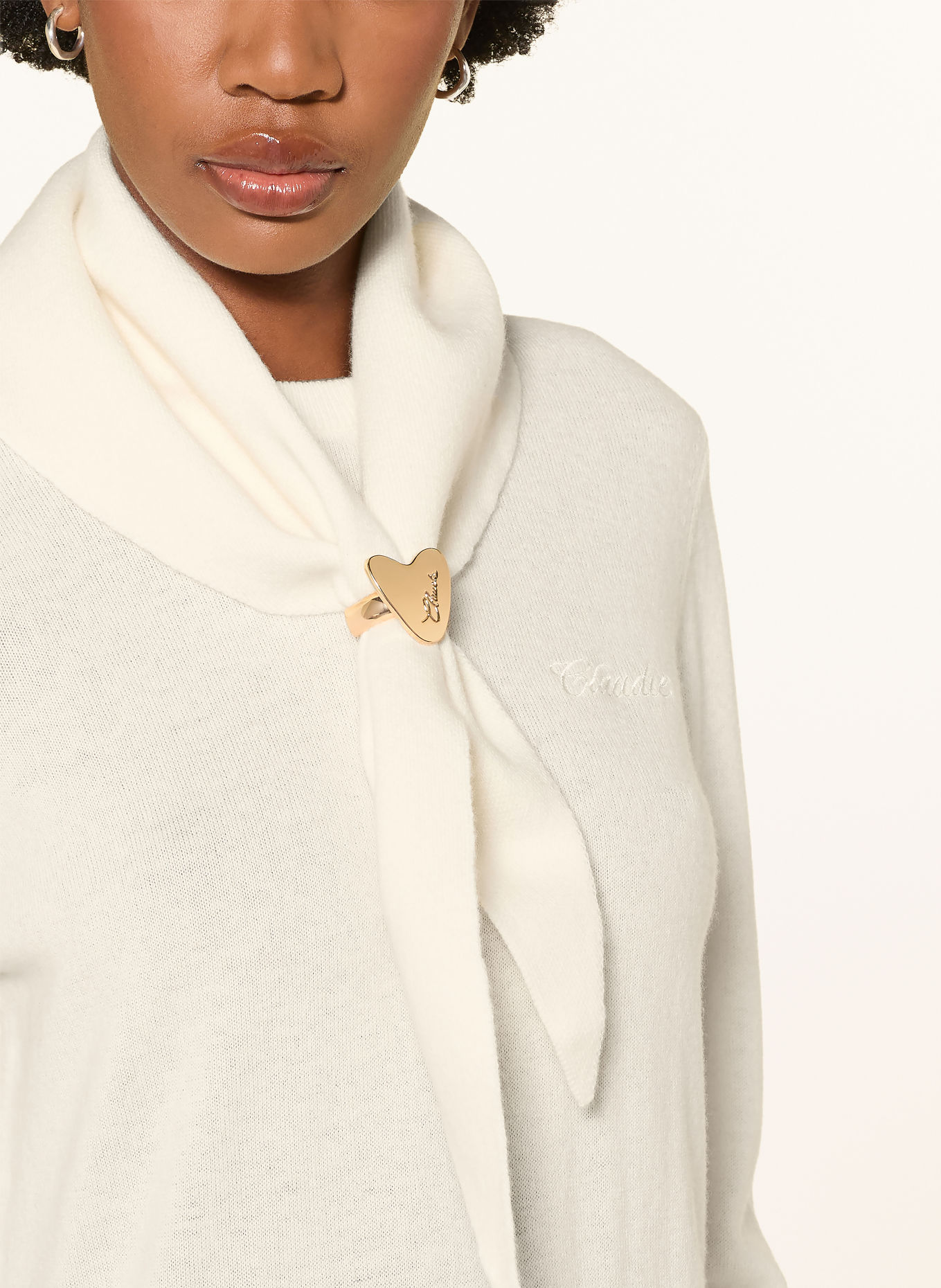 CLAUDIE PIERLOT Pullover mit abnehmbarem Kragen: CREME