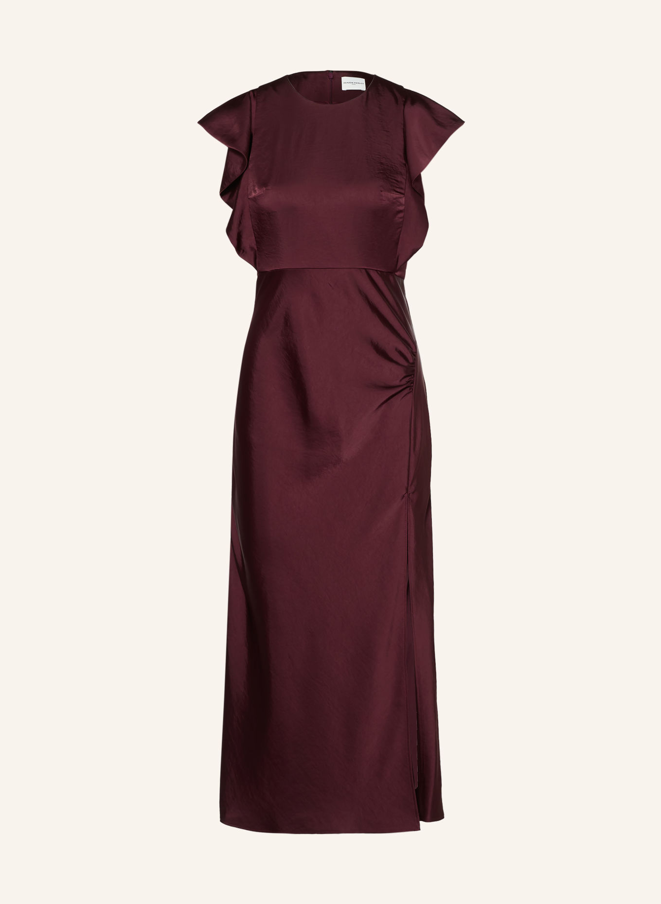 CLAUDIE PIERLOT Abendkleid mit Volants: DUNKELROT