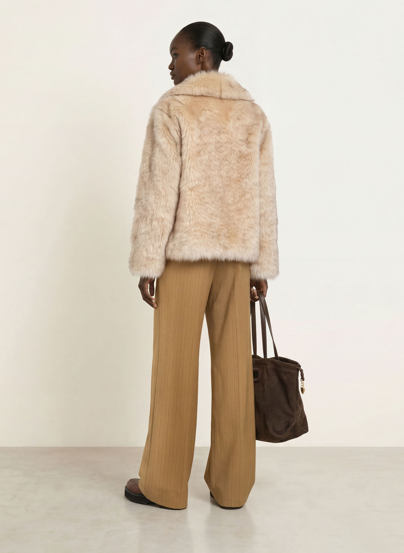 maje Kunstfell-Jacke: BEIGE