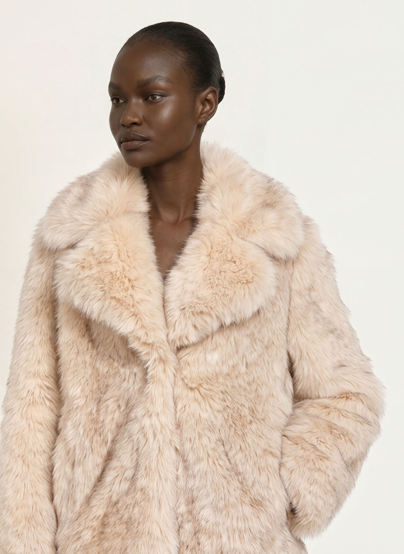 maje Kunstfell-Jacke: BEIGE