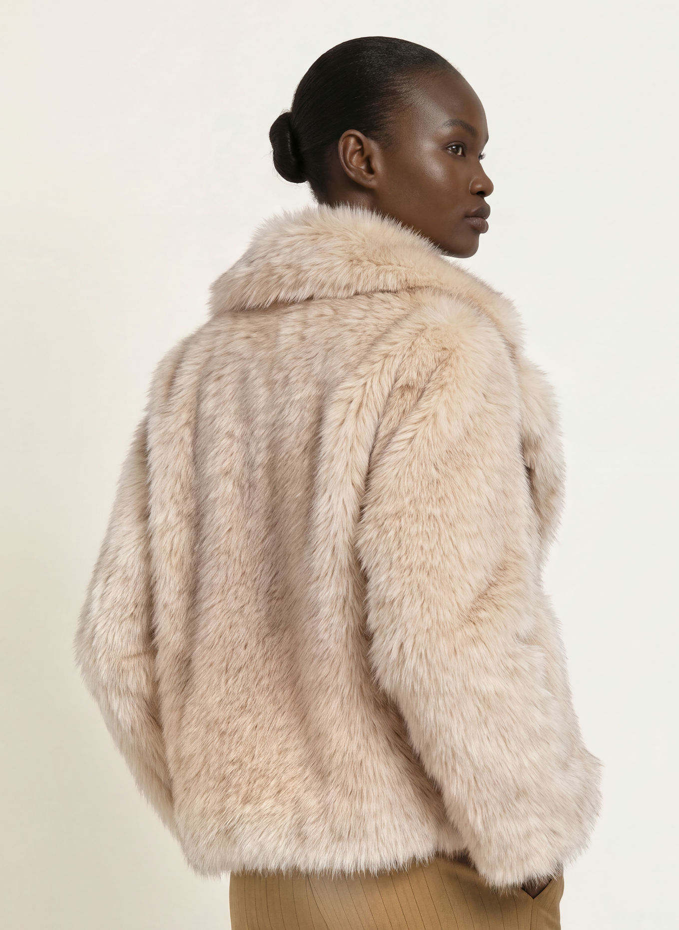 maje Kunstfell-Jacke: BEIGE