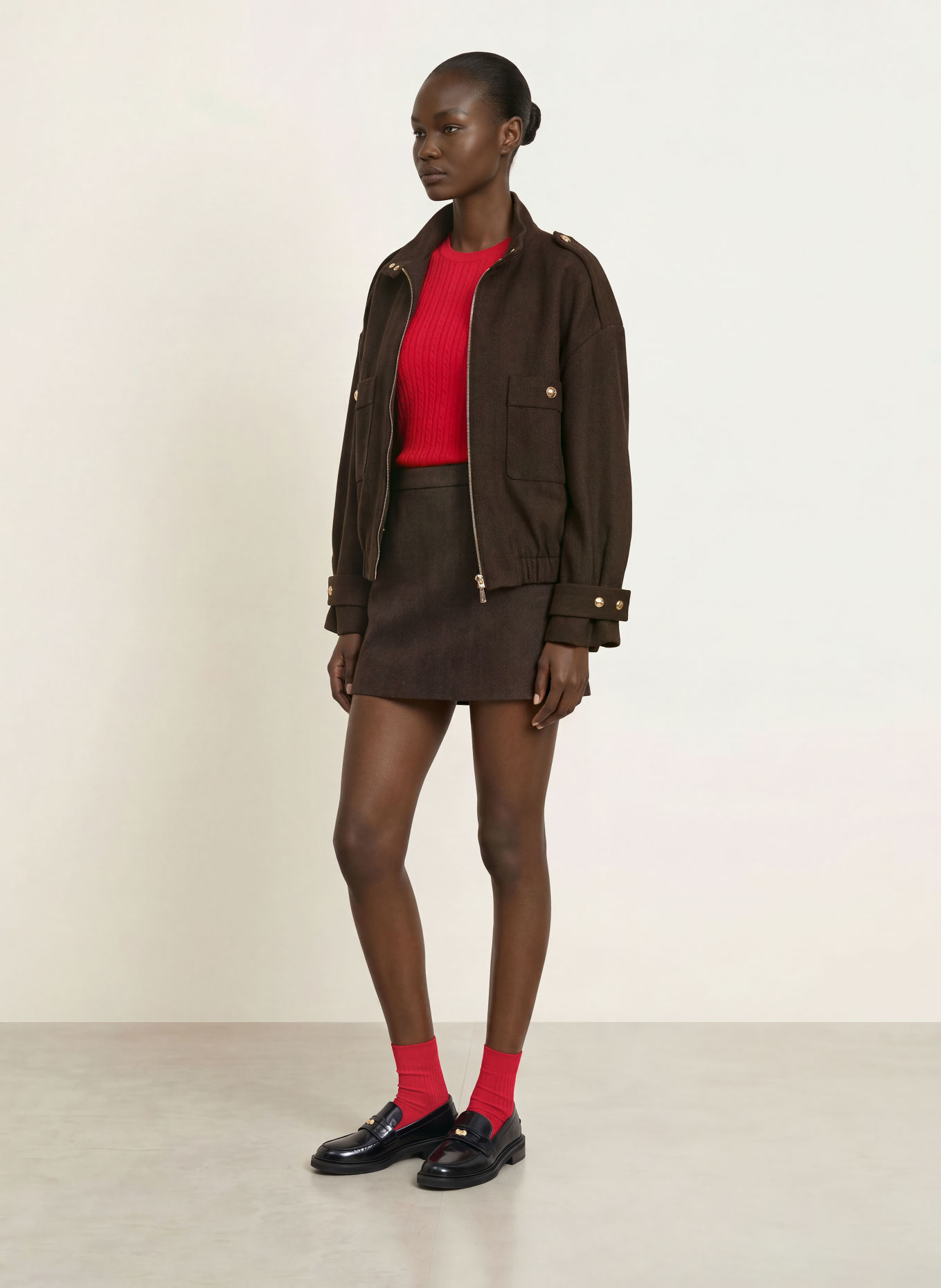 maje Blouson: BRAUN / DUNKELBRAUN
