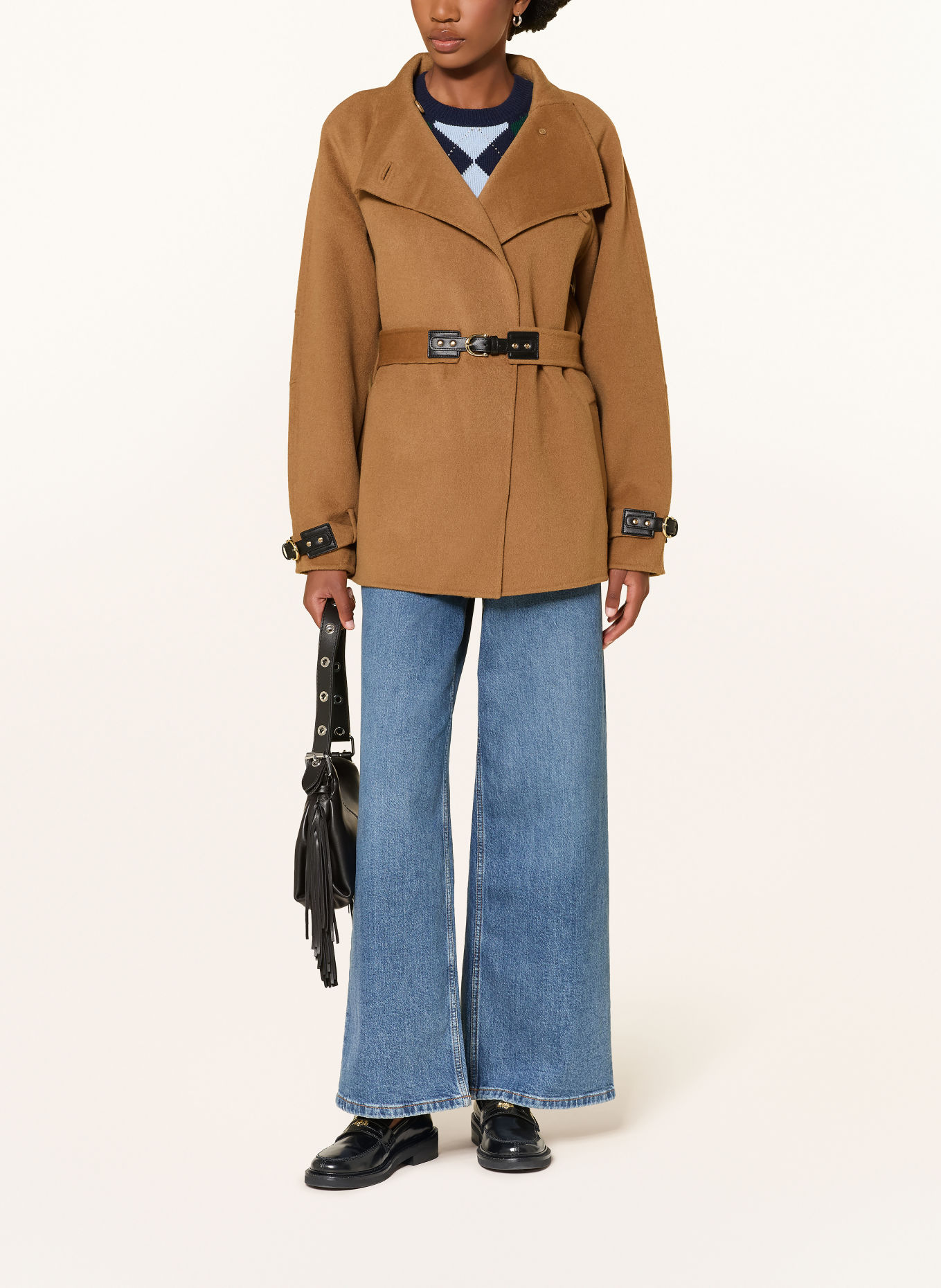 maje Wollmantel: CAMEL