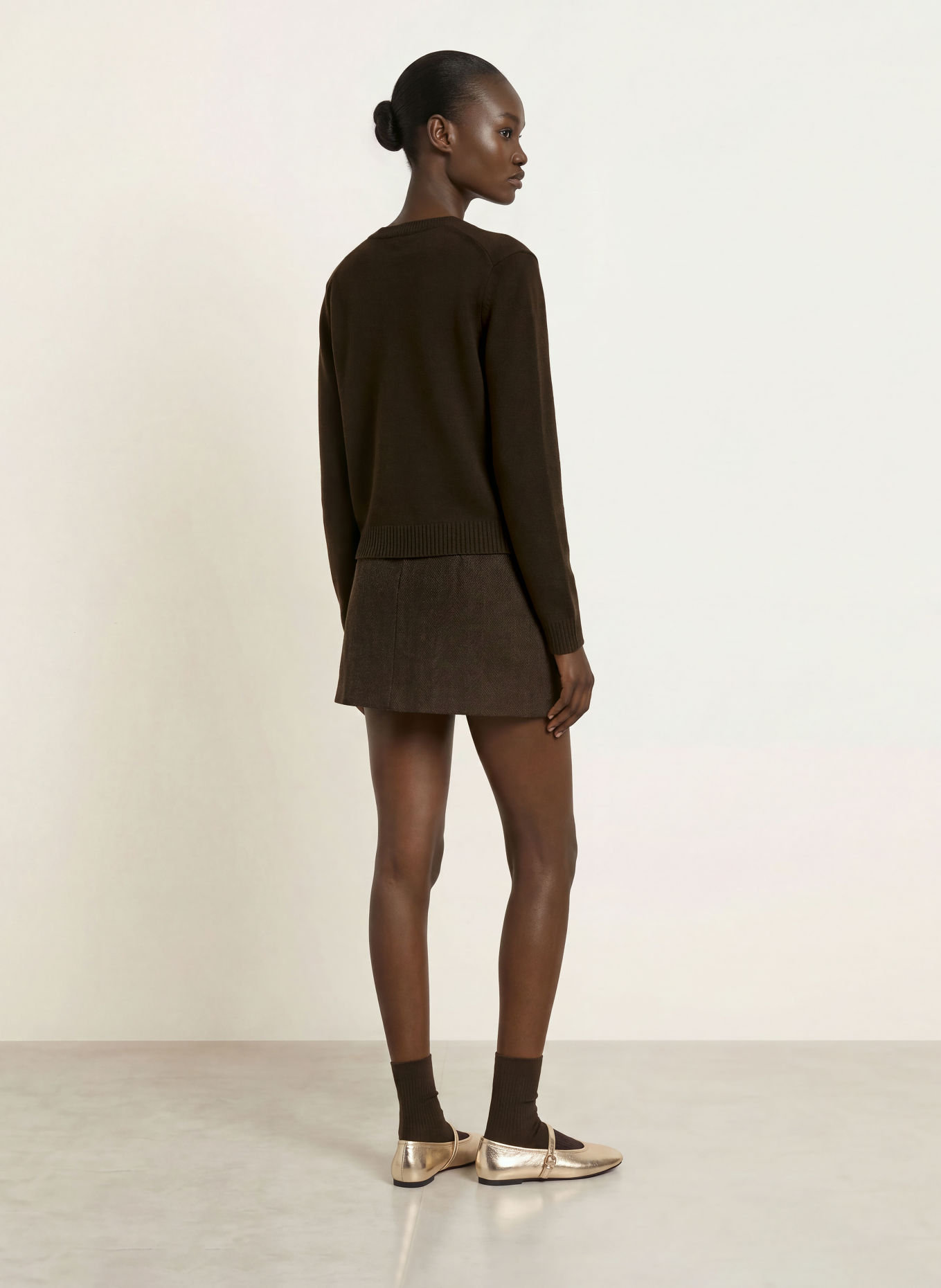 maje Strickjacke: DUNKELBRAUN / LILA / GRÜN