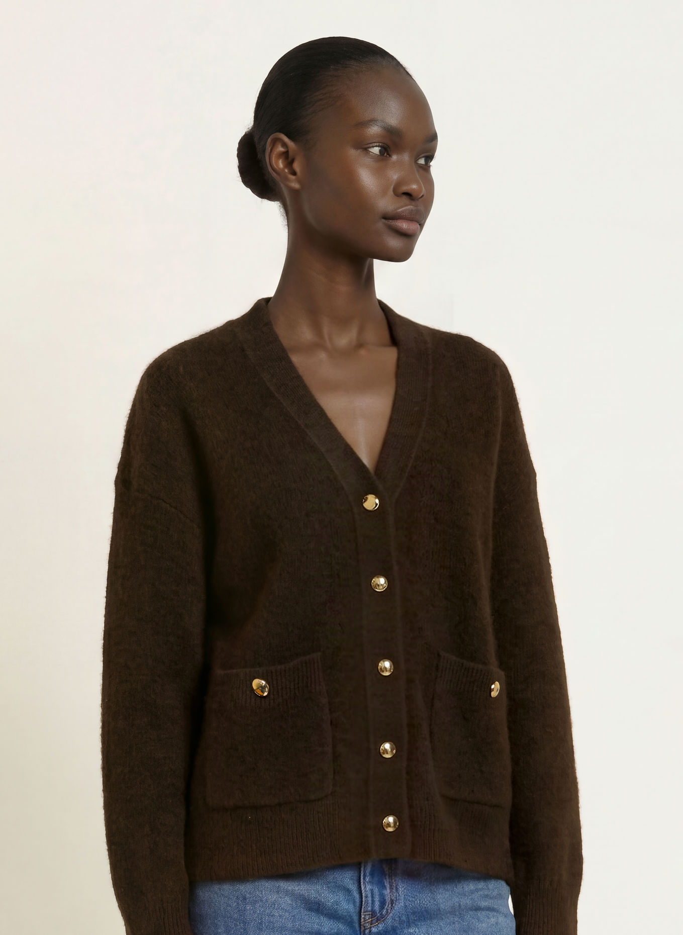 maje Strickjacke: DUNKELBRAUN