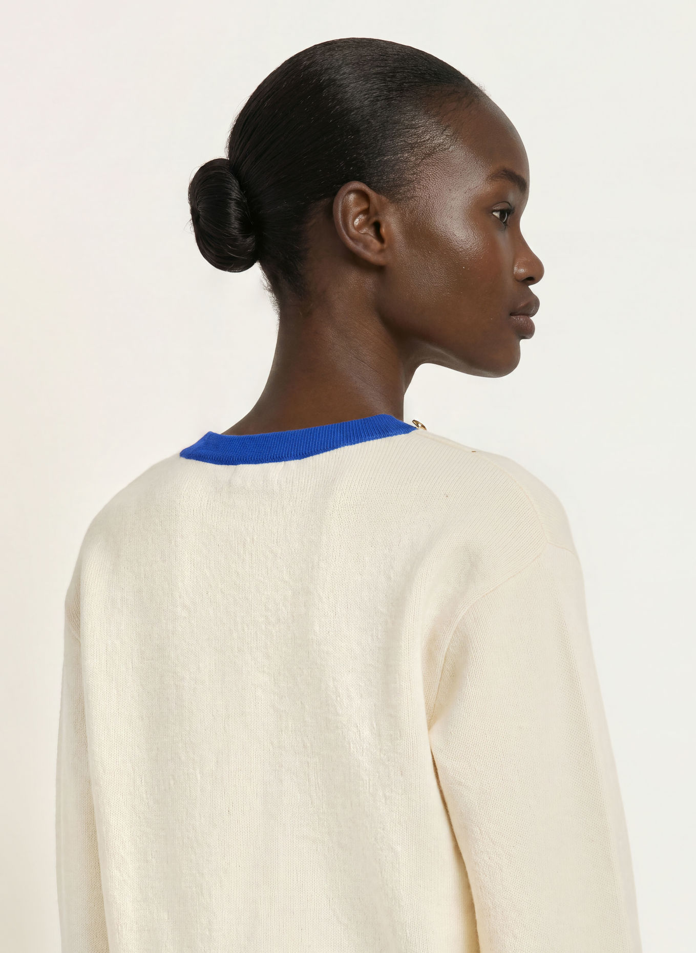 SANDRO Pullover: ECRU / ROT / BLAU