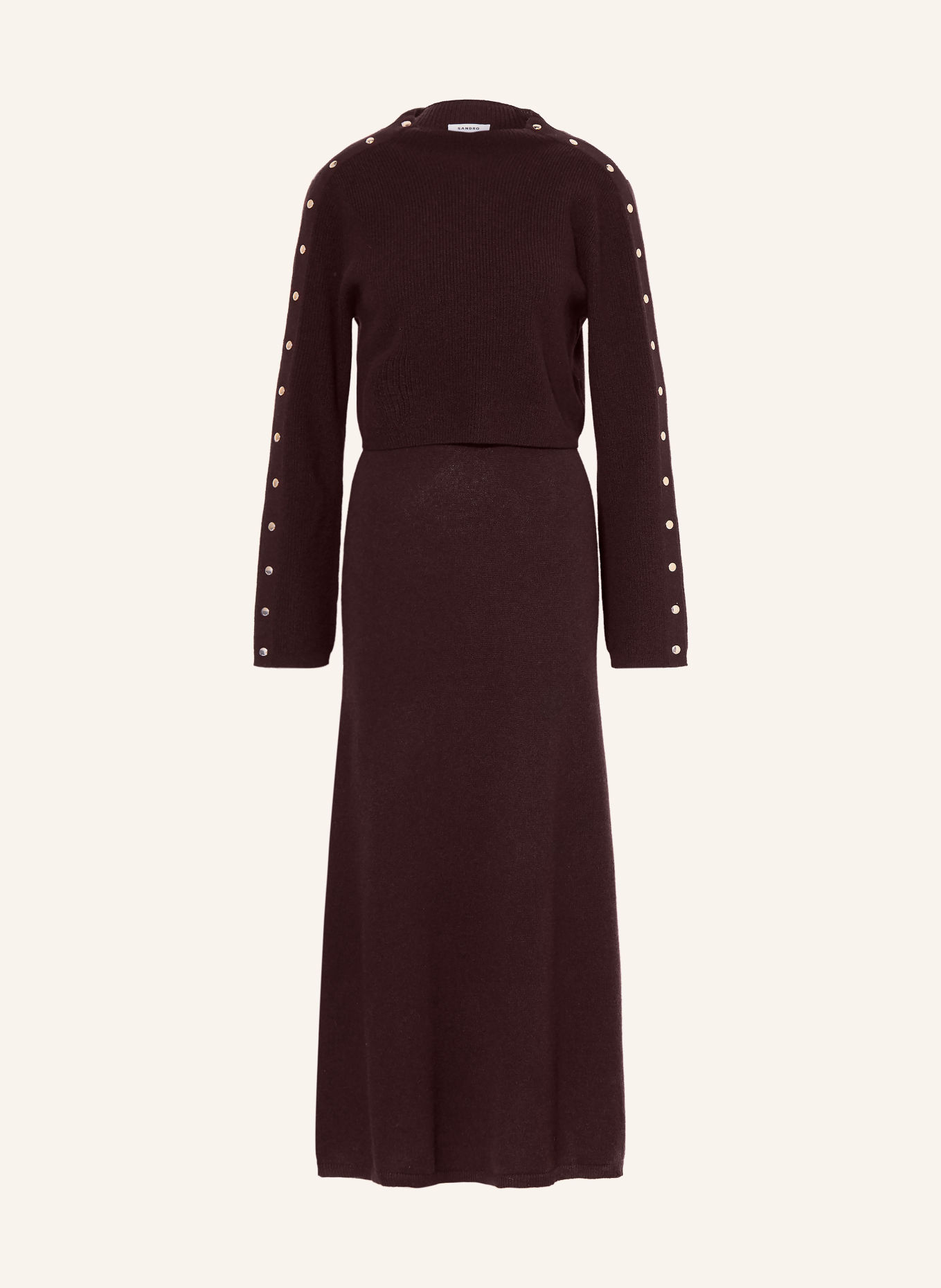 SANDRO Set: Pullover und Strickkleid: DUNKELROT